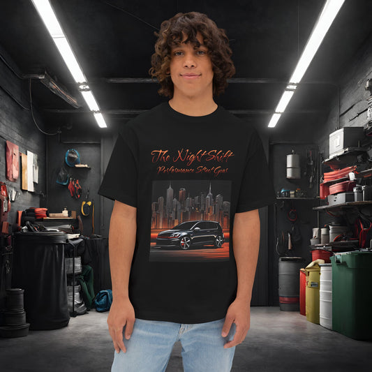 Volkswagen Golf GTI Urban Streets-Premium, Ultra Soft Unisex Oversized Boxy Tee Black Printify by The Night Shift Automotive Apparel