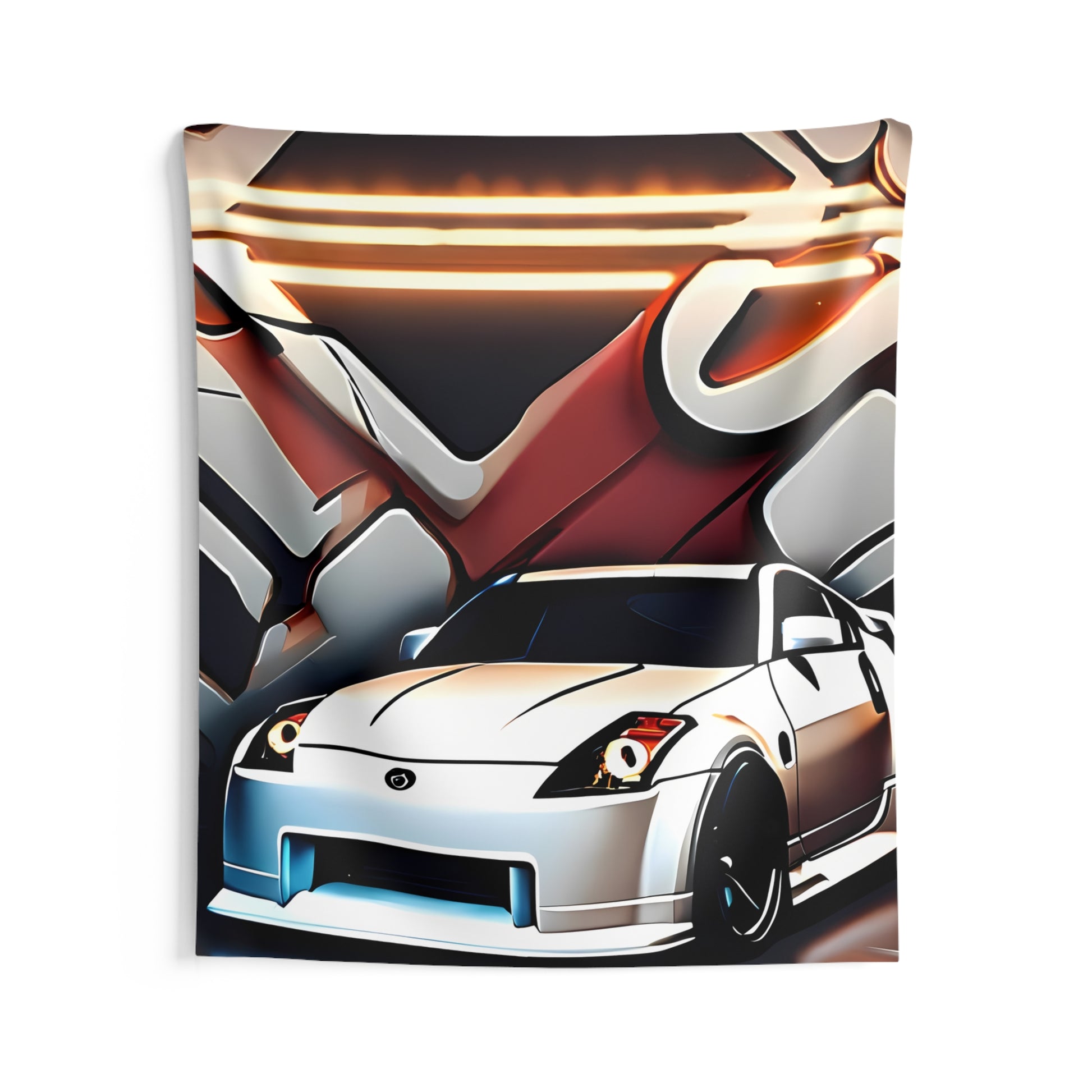 Nissan 350z Indoor Wall Tapestries - Shop Banner 68" × 80" Printify by The Night Shift Automotive Apparel