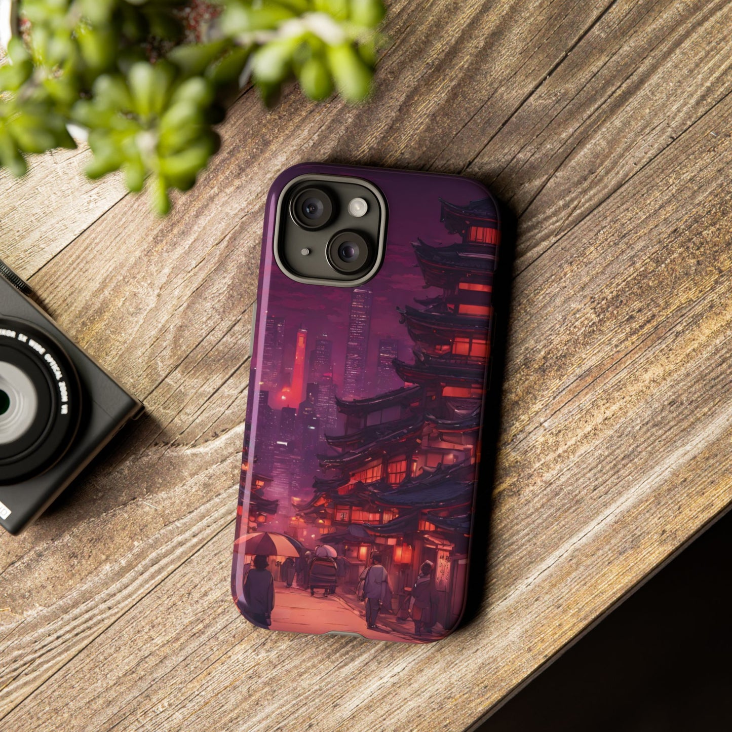 Traditional Japanese Village Countryside-Dual Layer Ultra Tough Phone Case iPhone 15 Glossy Printify by The Night Shift Automotive Apparel