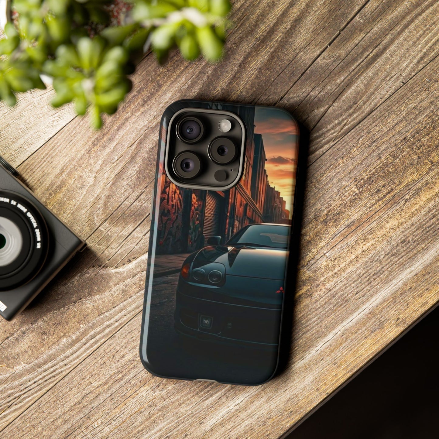Mitsubishi 3000GT VR4 Street Life-Dual Layer Ultra Tough Phone Case iPhone 15 Pro Glossy Printify by The Night Shift Automotive Apparel