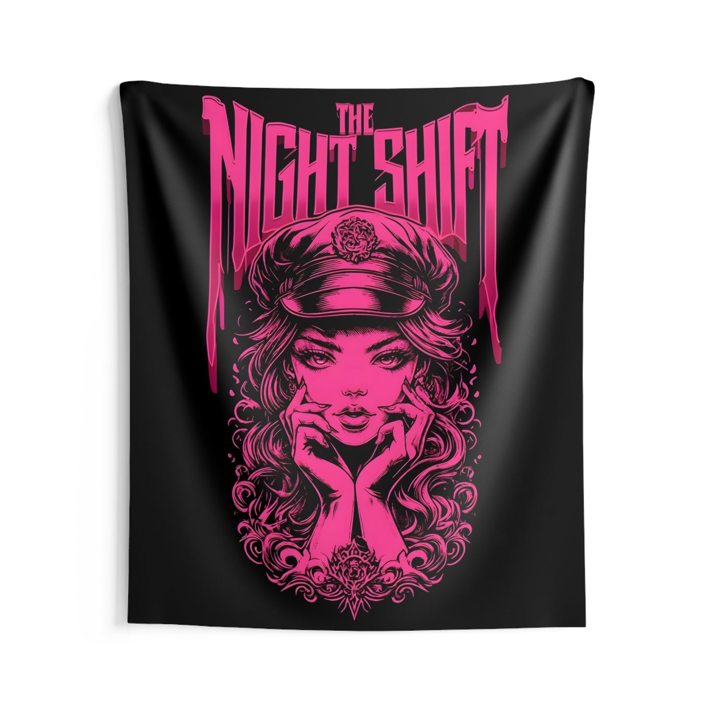 The Night Shift Promo Girl Indoor Wall Tapestries - Shop Banner 68" × 80" Printify by The Night Shift Automotive Apparel