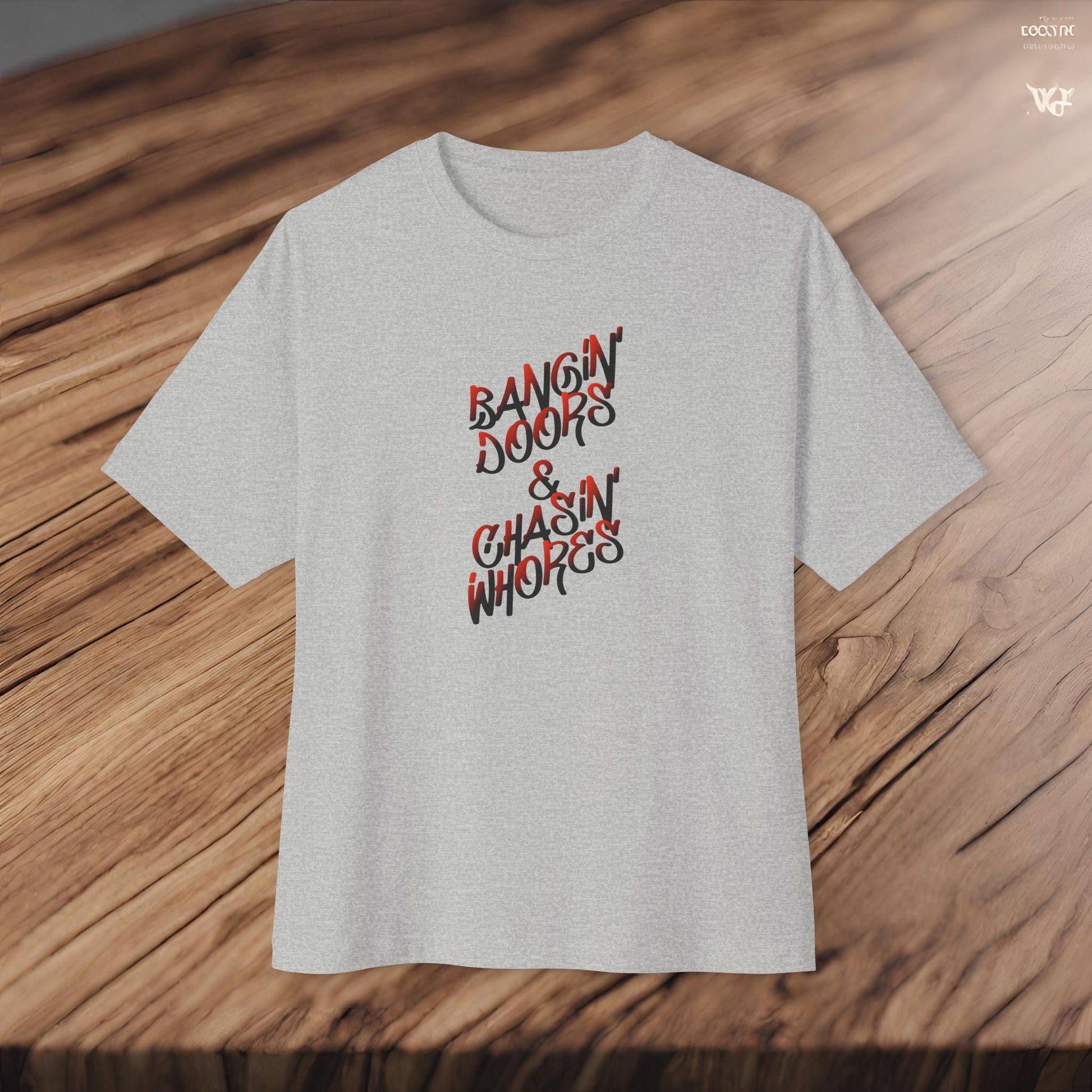 Bangin' Doors & Chasin' Whores-Premium, Ultra Soft Unisex Oversized Boxy Tee Printify by The Night Shift Automotive Apparel