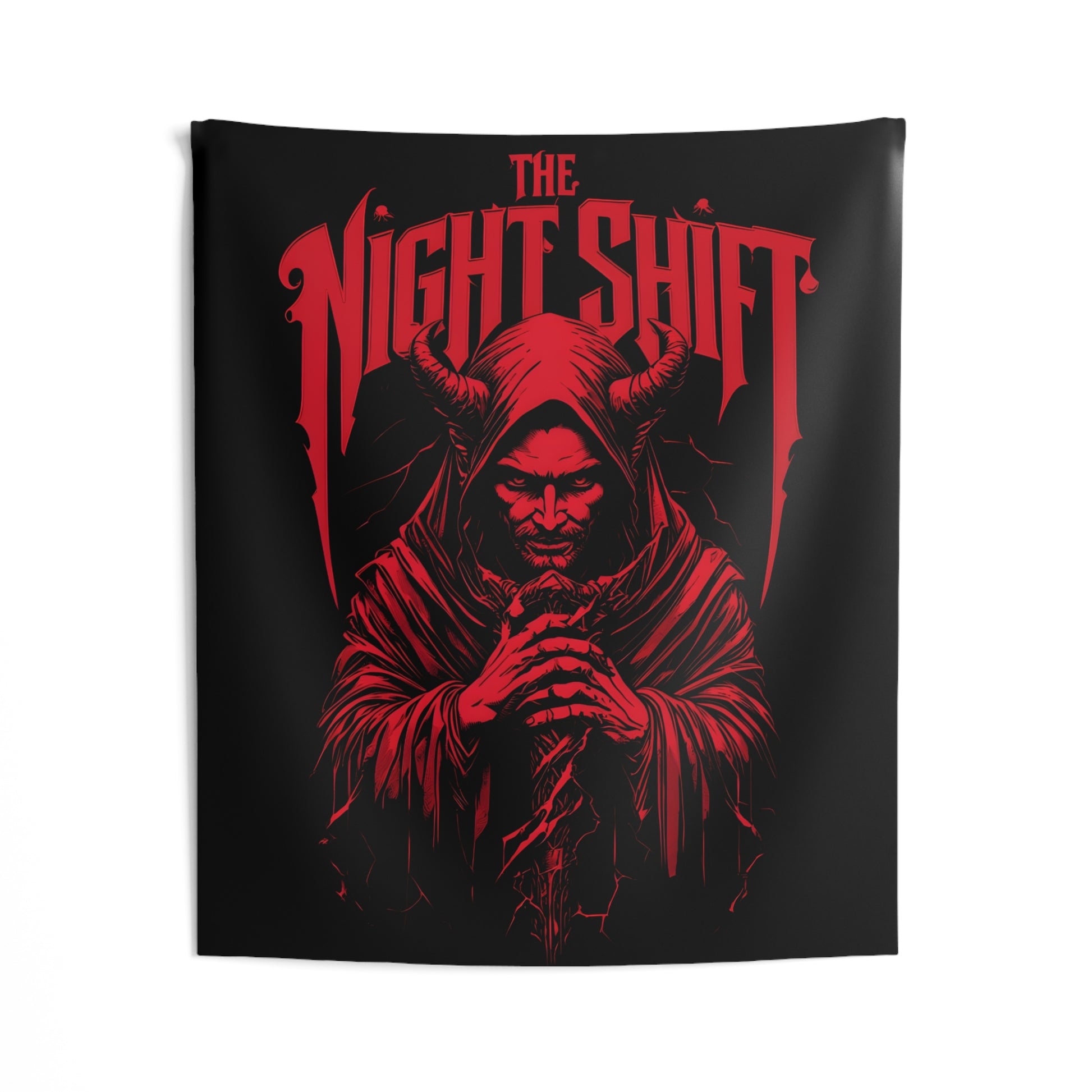 The Night Shift Satan Indoor Wall Tapestries - Shop Banner 50" × 60" Printify by The Night Shift Automotive Apparel