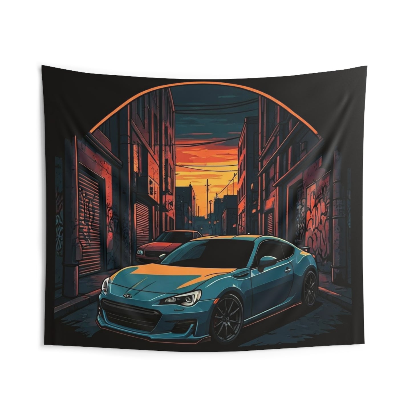 Toyota GT86 Indoor Wall Tapestries - Shop Banner 104" × 88" Printify by The Night Shift Automotive Apparel