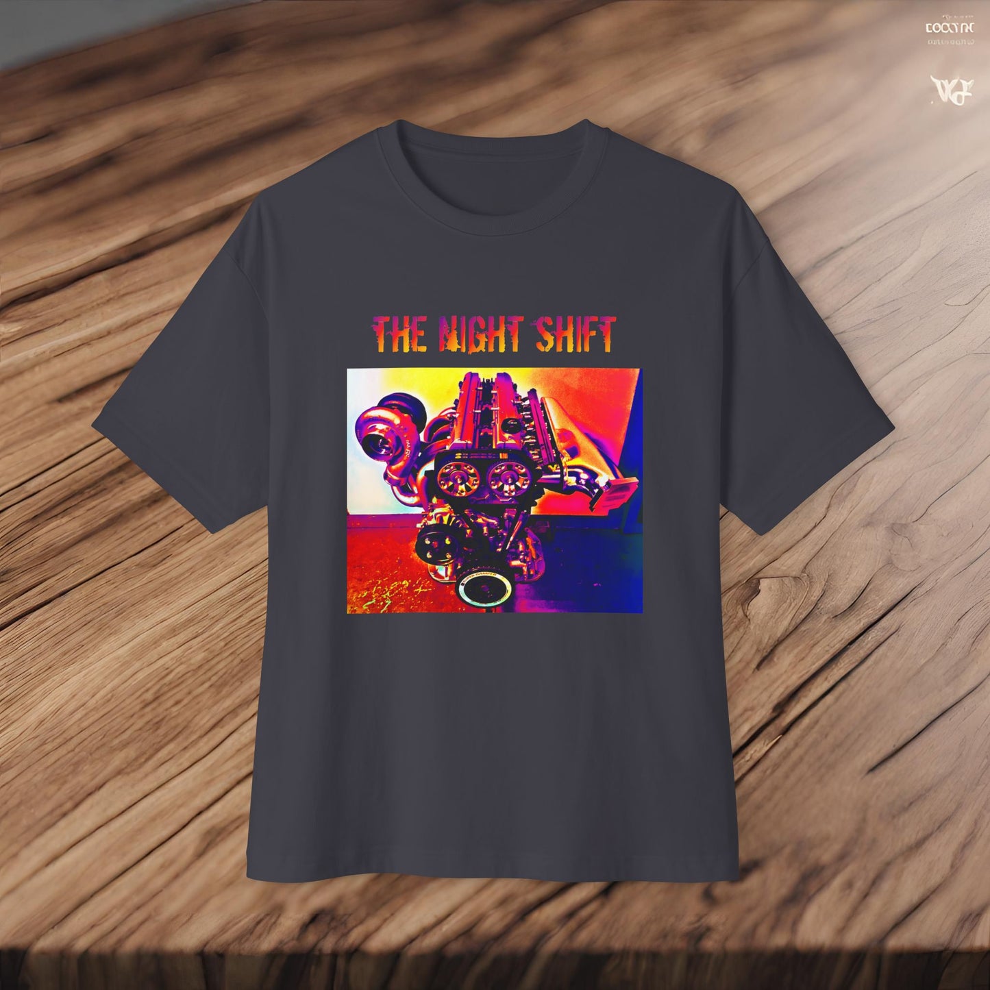 2JZ-GTE Single Turbo Synthwave-Premium, Ultra Soft Unisex Oversized Boxy Tee Printify by The Night Shift Automotive Apparel