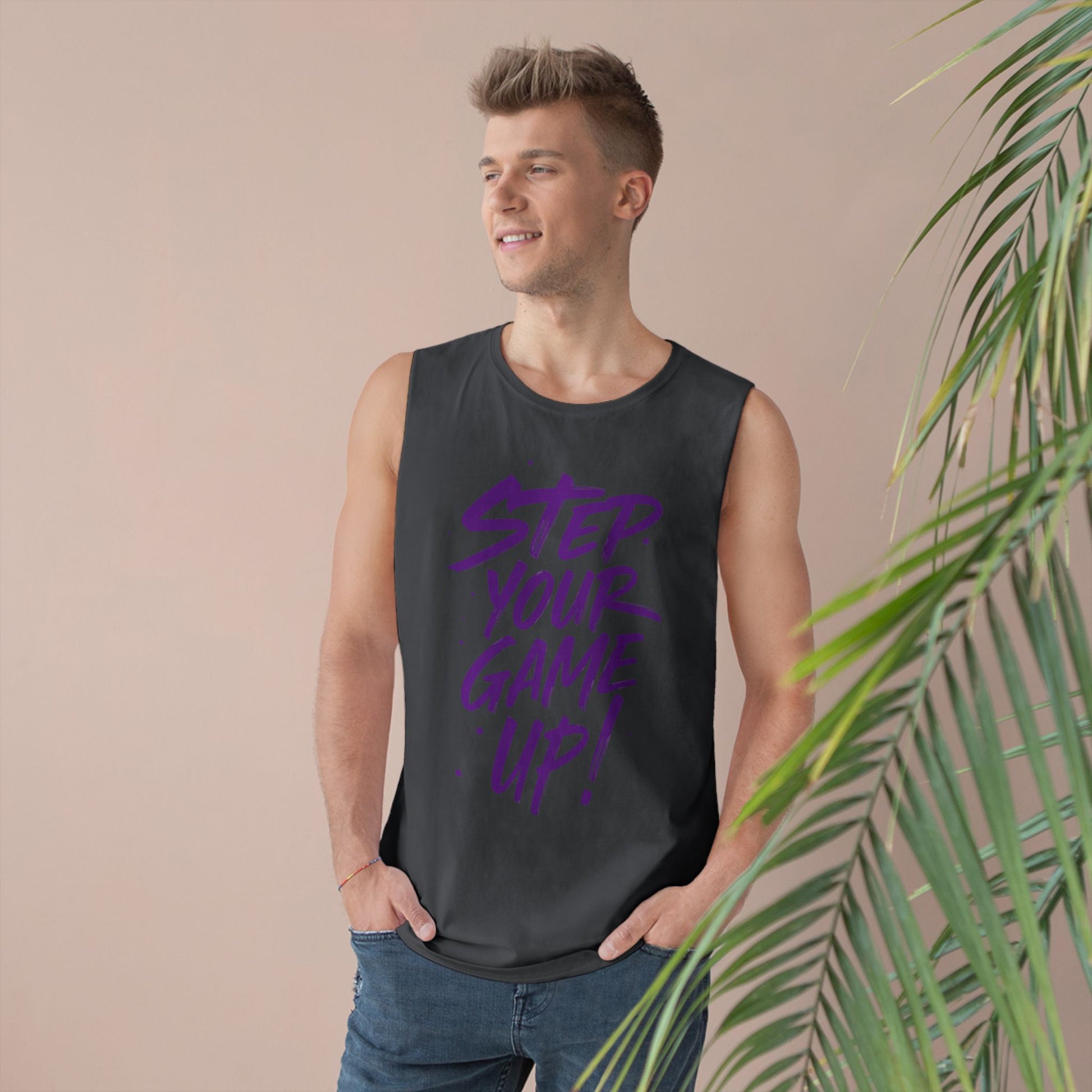 Step Your Game Up - Premium Unisex Barnard Tank Top Printify by The Night Shift Automotive Apparel
