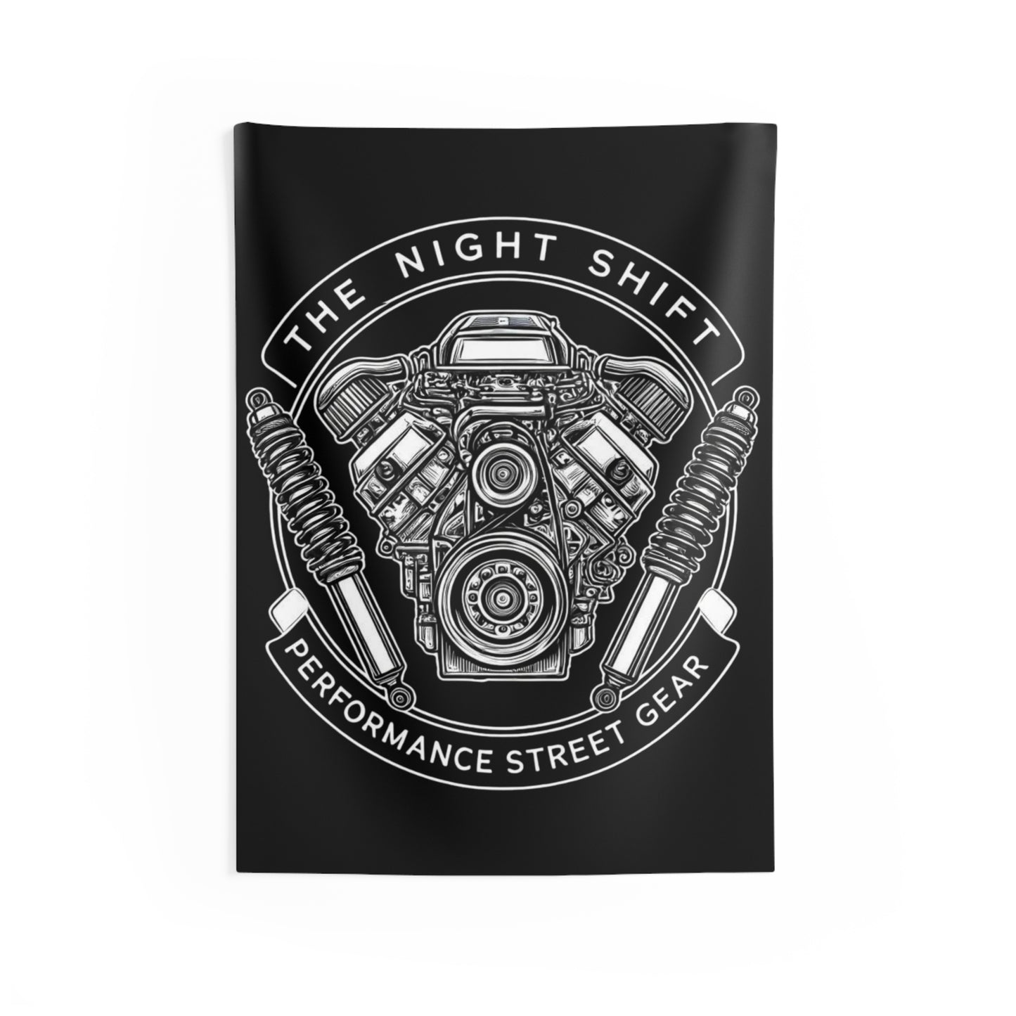 The Night Shift Indoor Wall Tapestries - Shop Banner 26" × 36" Printify by The Night Shift Automotive Apparel