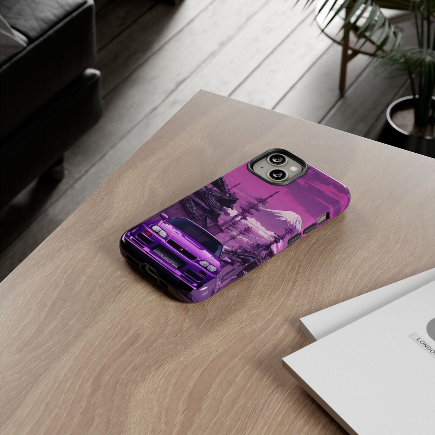 Nissan Skyline R34 Mt Fuji-Dual Layer Ultra Tough Phone Case iPhone 14 Glossy Printify by The Night Shift Automotive Apparel