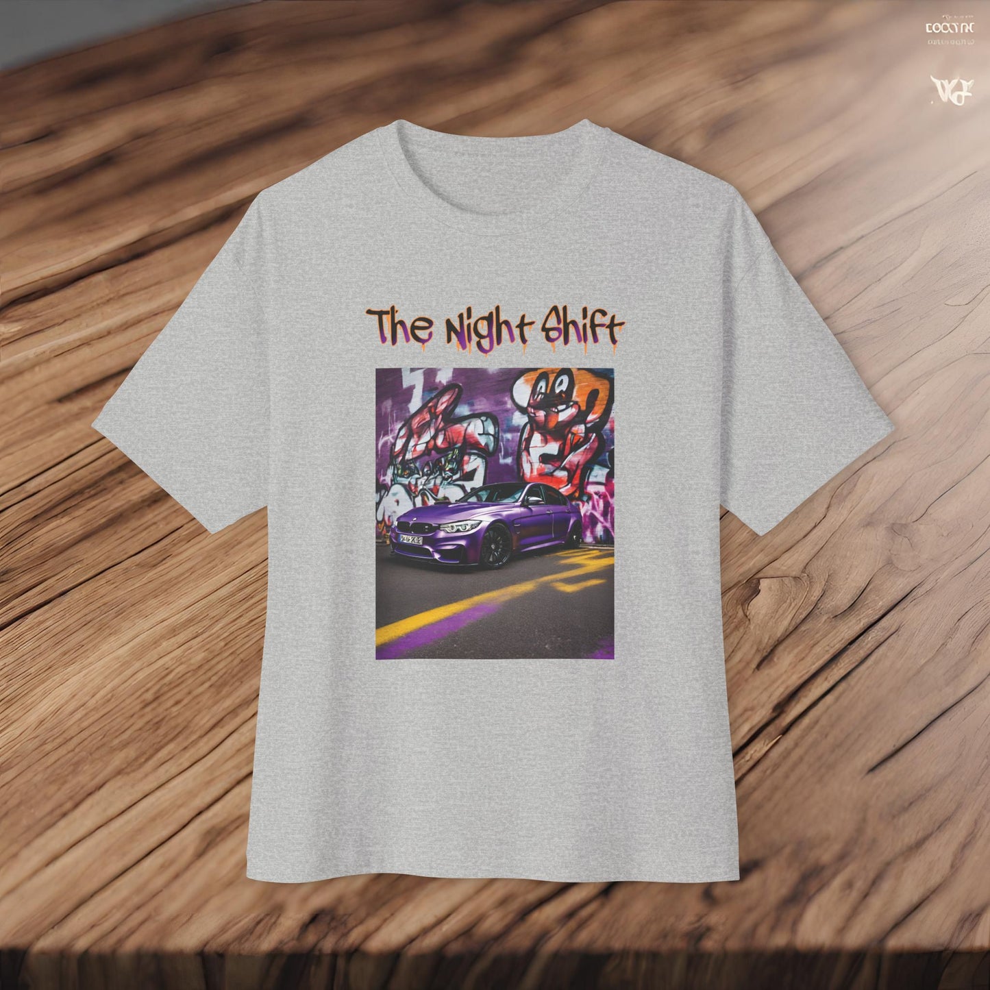 BMW M3 Graffiti-Premium, Ultra Soft Unisex Oversized Boxy Tee Printify by The Night Shift Automotive Apparel
