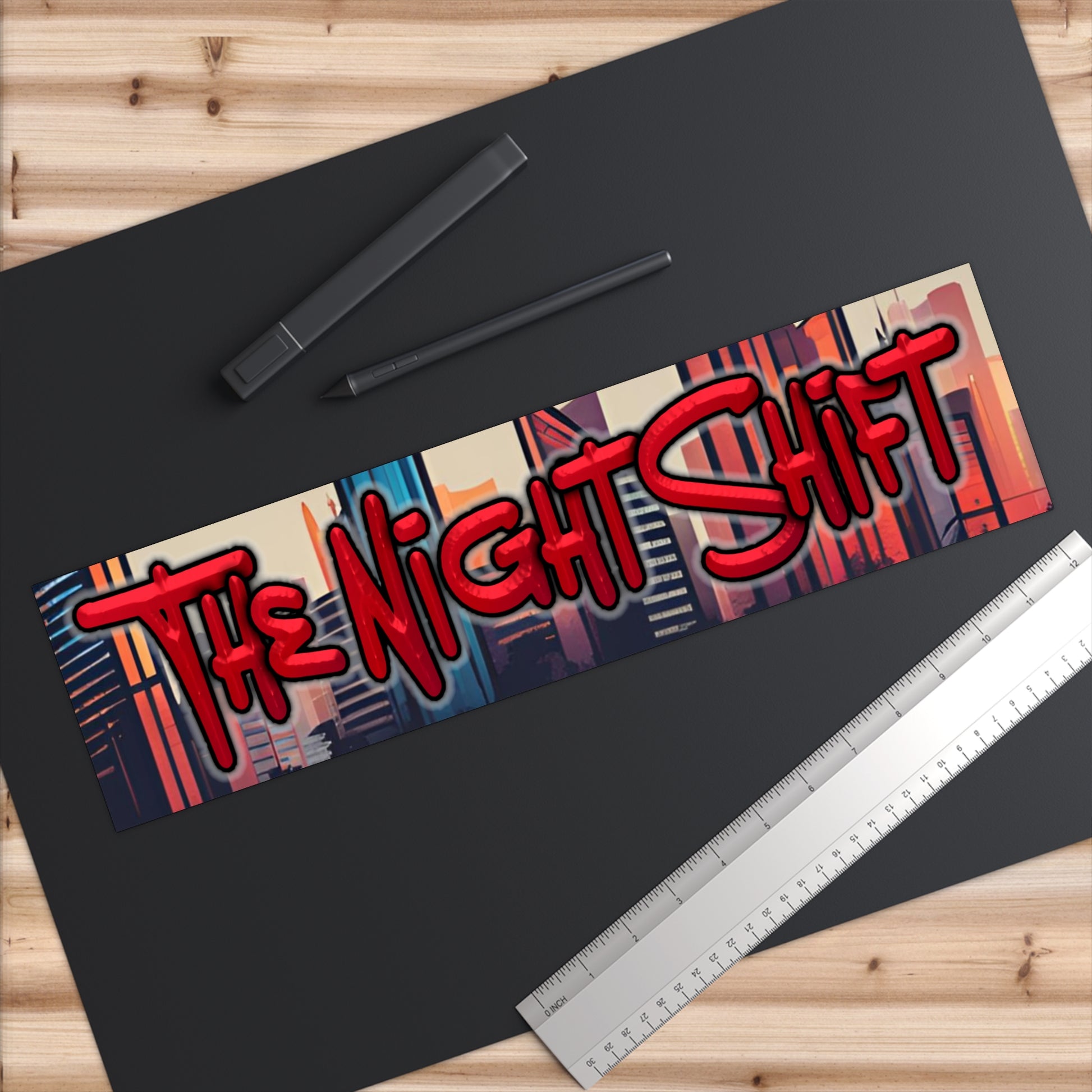 The Night Shift-Bumper Sticker 15" × 3.75" Rectangle White Printify by The Night Shift Automotive Apparel