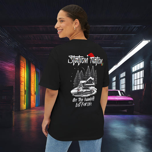 🎄 Christmas Limited Edition Station Nation-Premium, Ultra Soft Unisex Oversized Boxy Tee Black Printify by The Night Shift Automotive Apparel