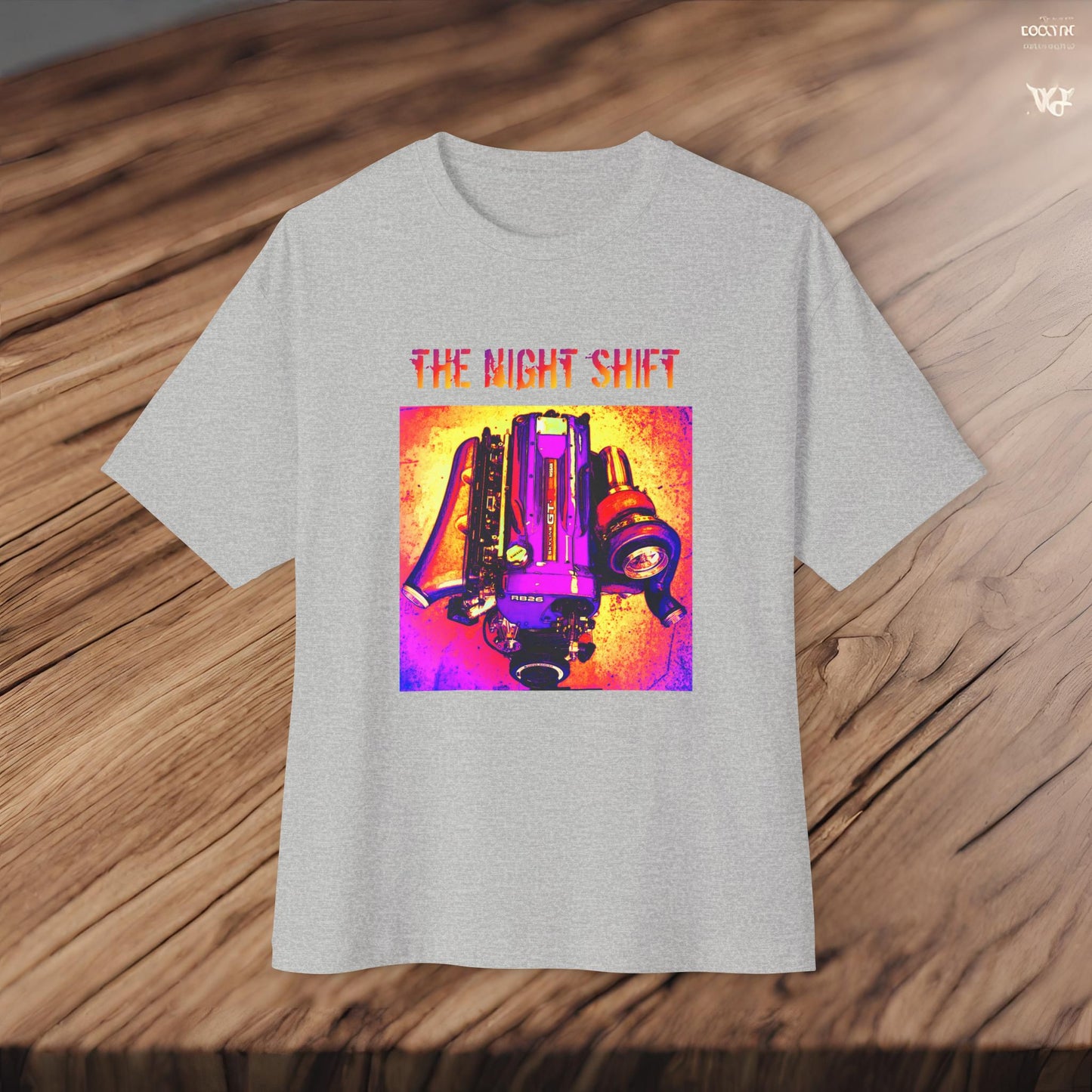 RB26DETT Synthwave-Premium, Ultra Soft Unisex Oversized Boxy Tee Printify by The Night Shift Automotive Apparel