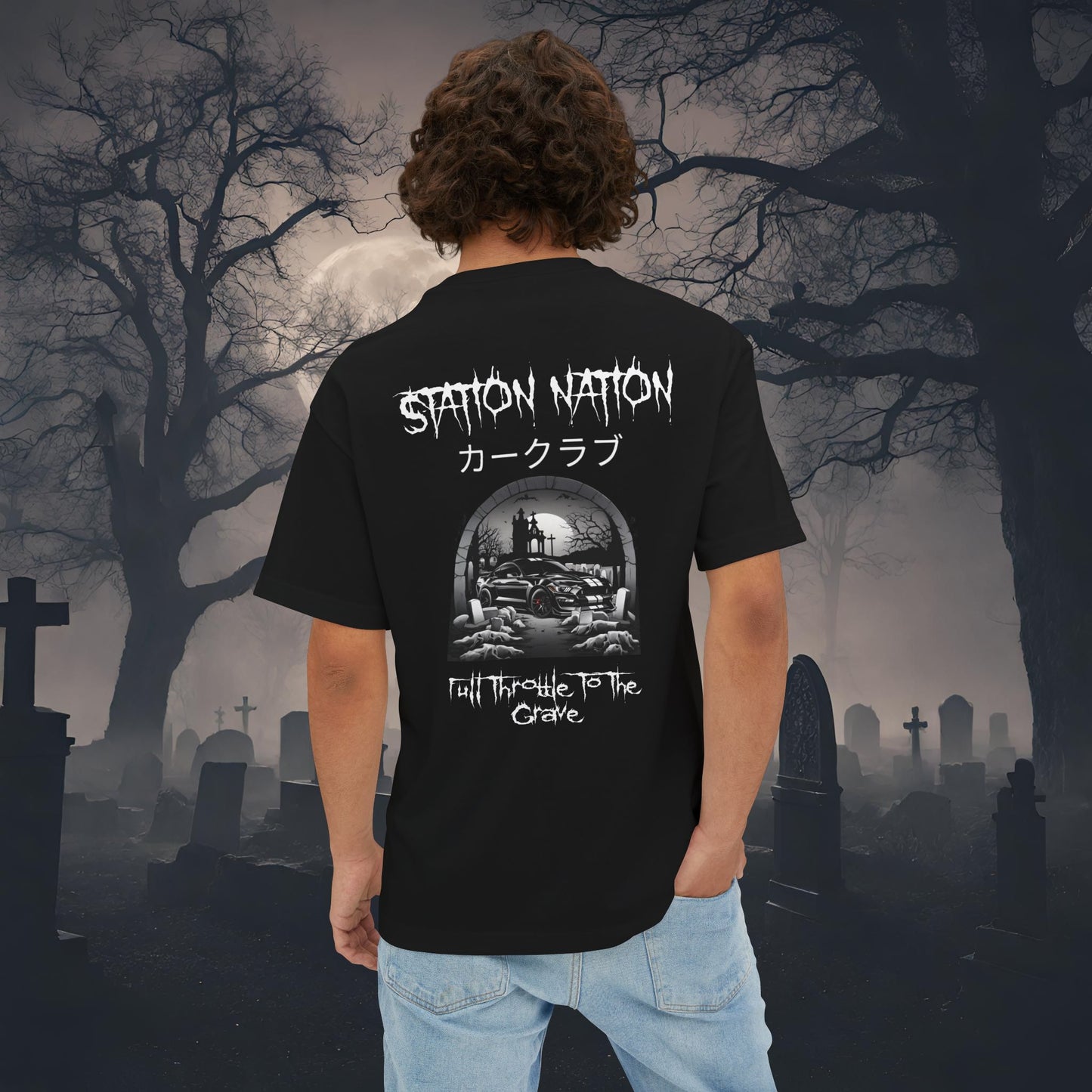 👻 HALLOWEEN LIMITED EDITION Ford Mustang-Premium, Ultra Soft Oversized Boxy Tee