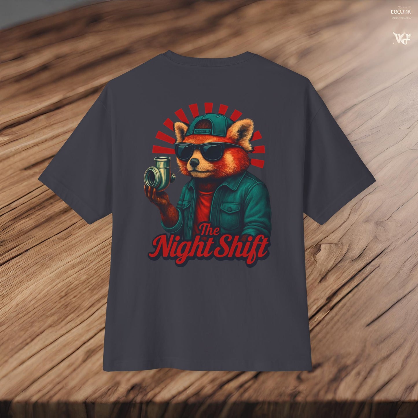 Good Vibes Red Panda-Premium, Ultra Soft Unisex Oversized Boxy Tee Printify by The Night Shift Automotive Apparel