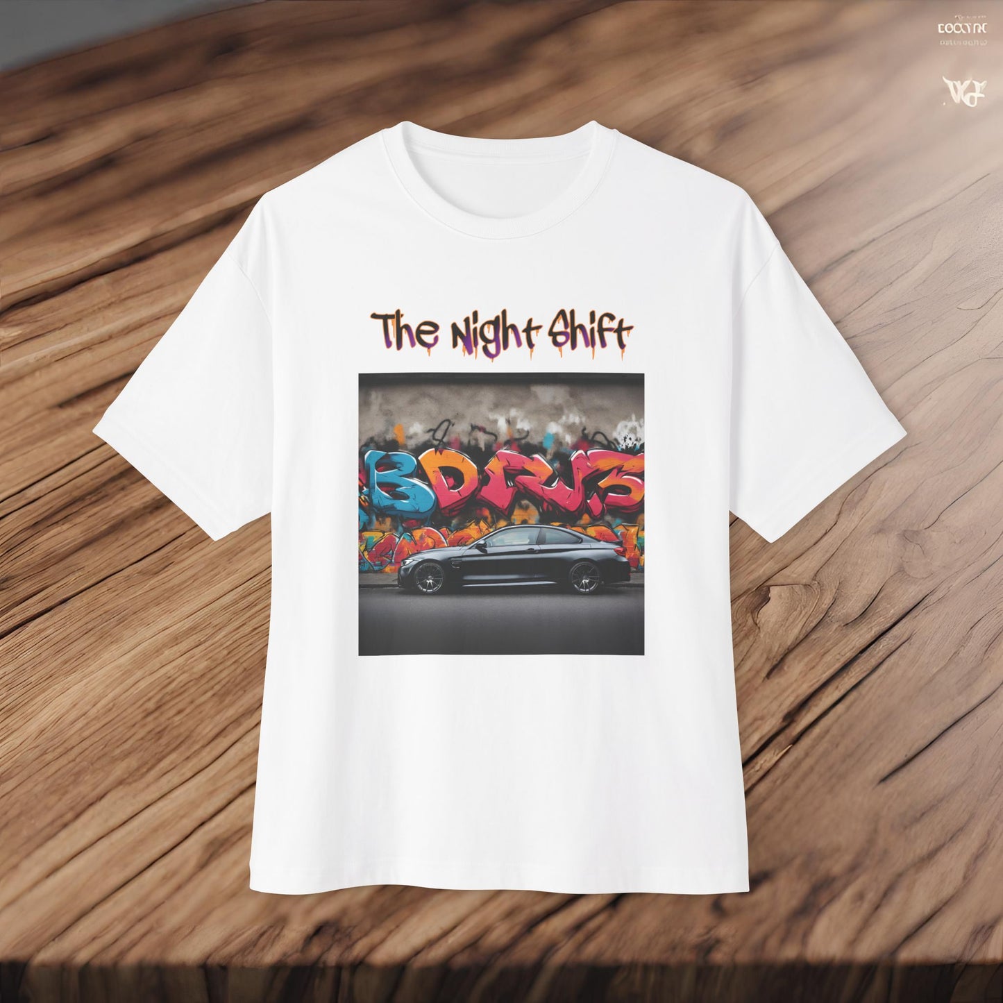 BMW M4 Graffiti-Premium, Ultra Soft Unisex Oversized Boxy Tee Printify by The Night Shift Automotive Apparel