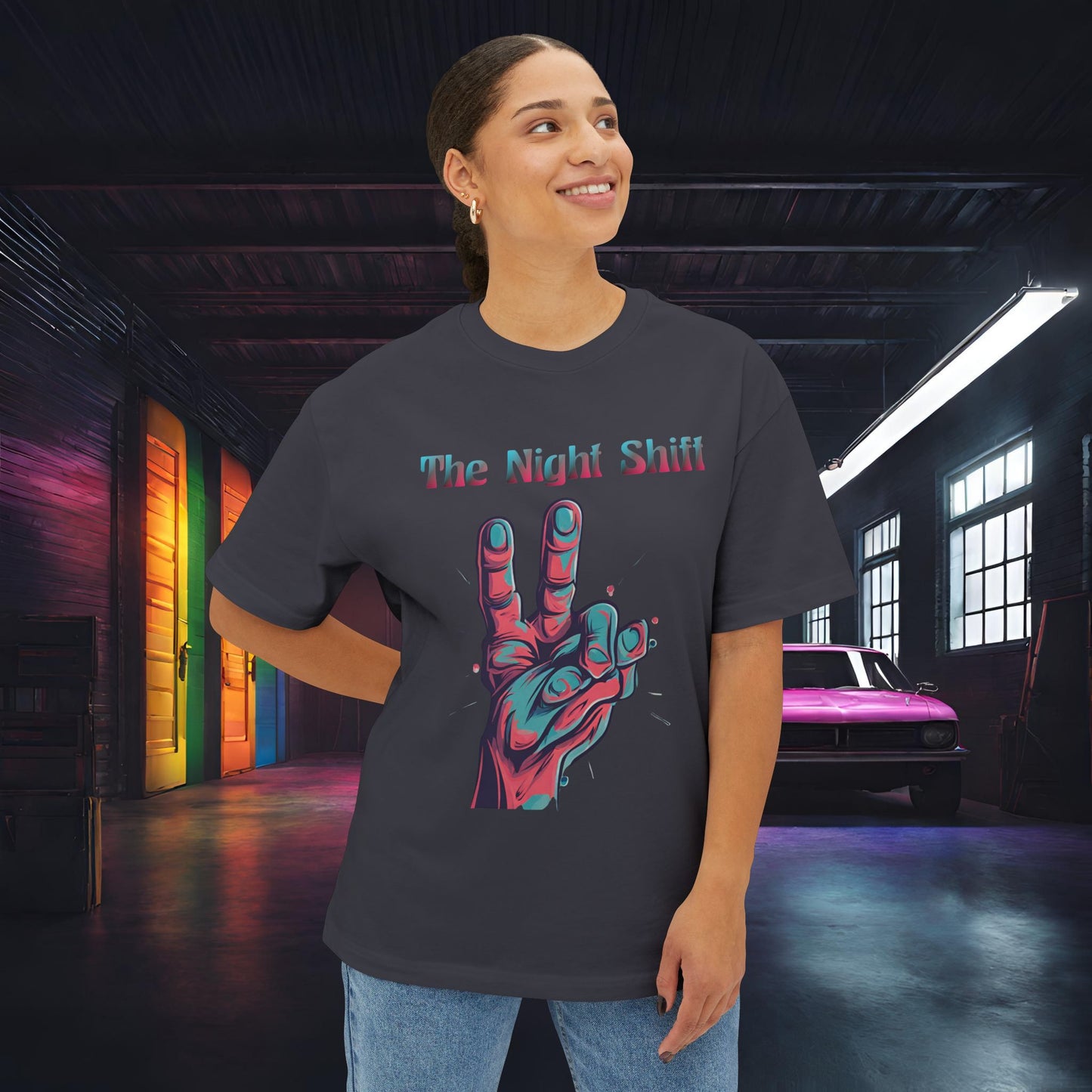 Lets Tandem-Premium, Ultra Soft, Unisex Oversized Boxy Tee Printify by The Night Shift Automotive Apparel
