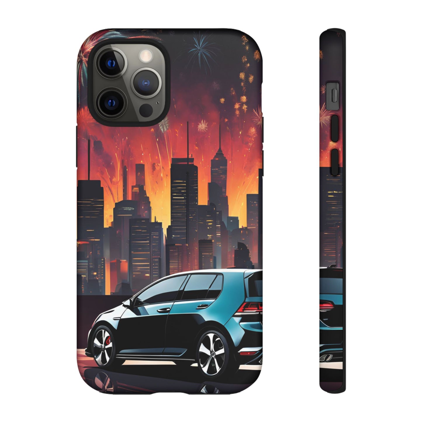 Volkswagon Golf GTI Fireworks-Dual Layer Ultra Tough Phone Case iPhone 12 Pro Matte Printify by The Night Shift Automotive Apparel