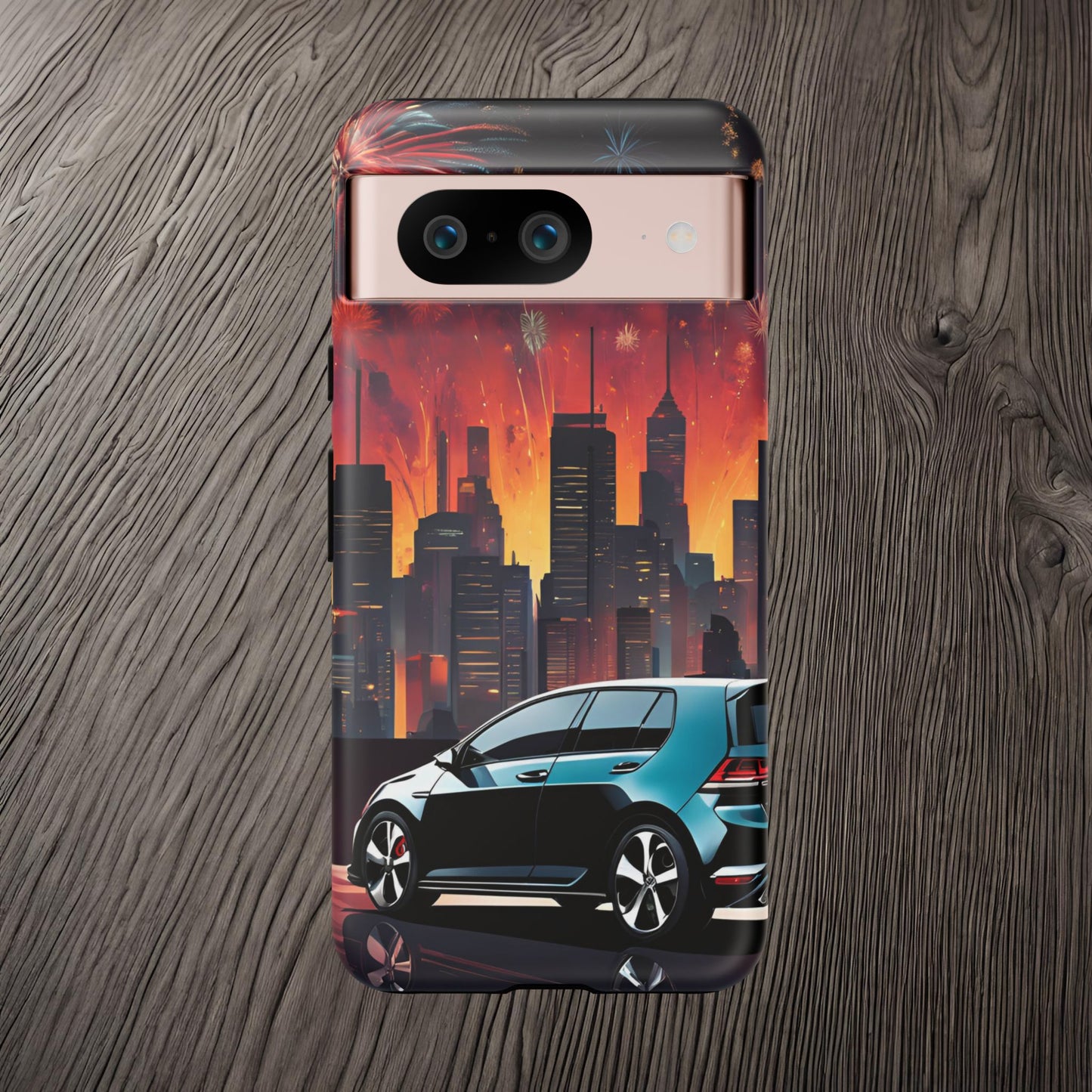 Volkswagon Golf GTI Fireworks-Dual Layer Ultra Tough Phone Case Google Pixel 8 Matte Printify by The Night Shift Automotive Apparel