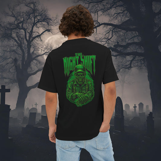Night Walker Zombie-Premium, Ultra Soft Unisex Oversized Boxy Tee Black Printify by The Night Shift Automotive Apparel