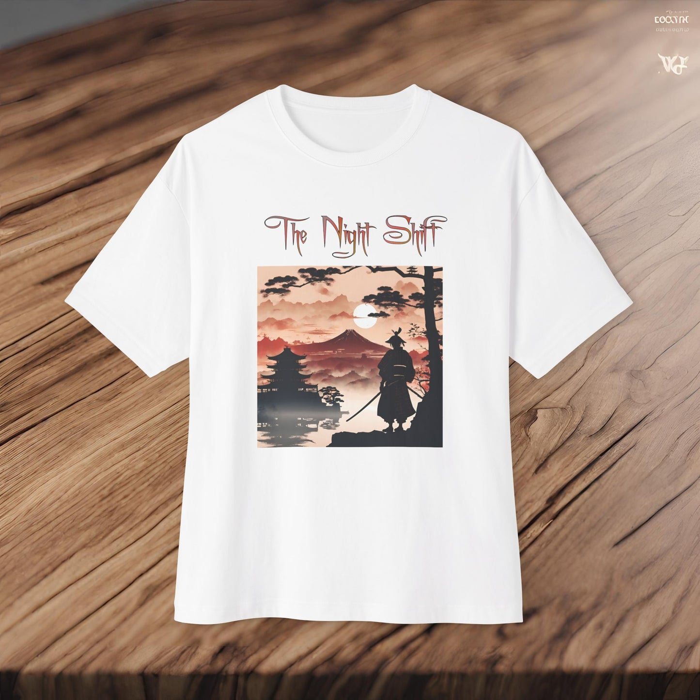 Samurai Volcano Silhouette-Premium, Ultra Soft Unisex Oversized Boxy Tee Printify by The Night Shift Automotive Apparel