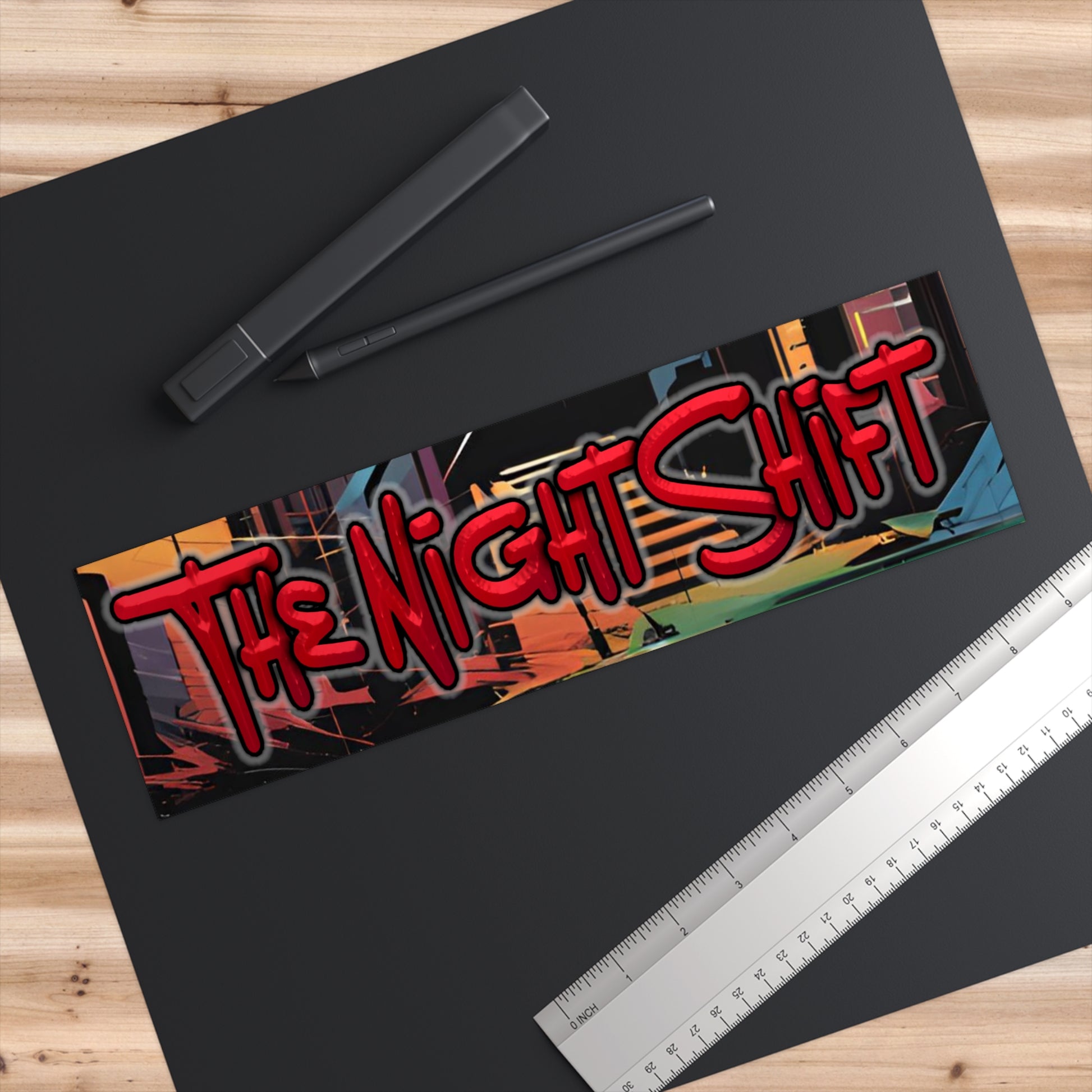 The Night Shift-Bumper Sticker 11" × 3" Rectangle White Printify by The Night Shift Automotive Apparel