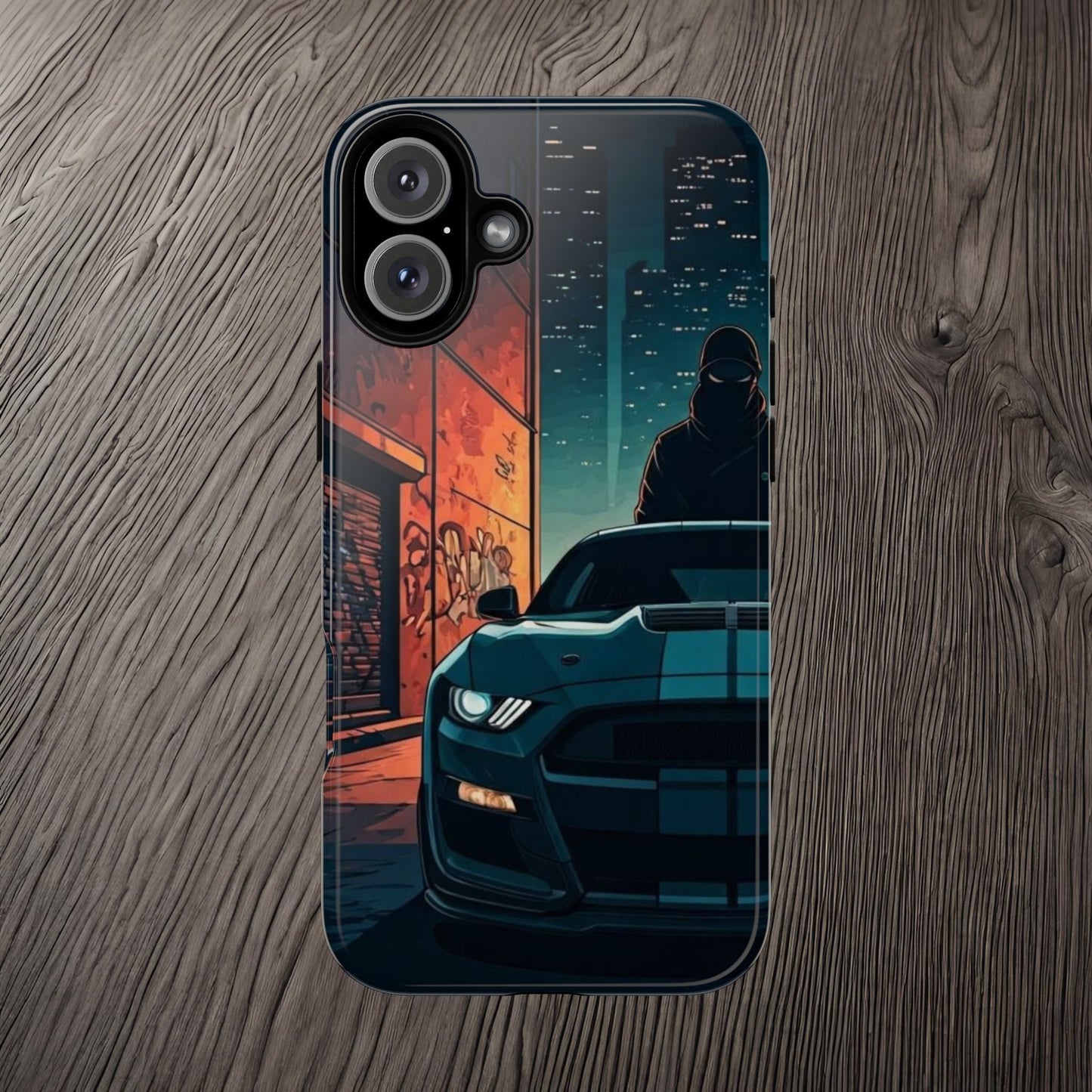 Ford Mustang Shelby GT350 Street Life-Dual Layer Ultra Tough Phone Case iPhone 16 Plus Glossy Printify by The Night Shift Automotive Apparel