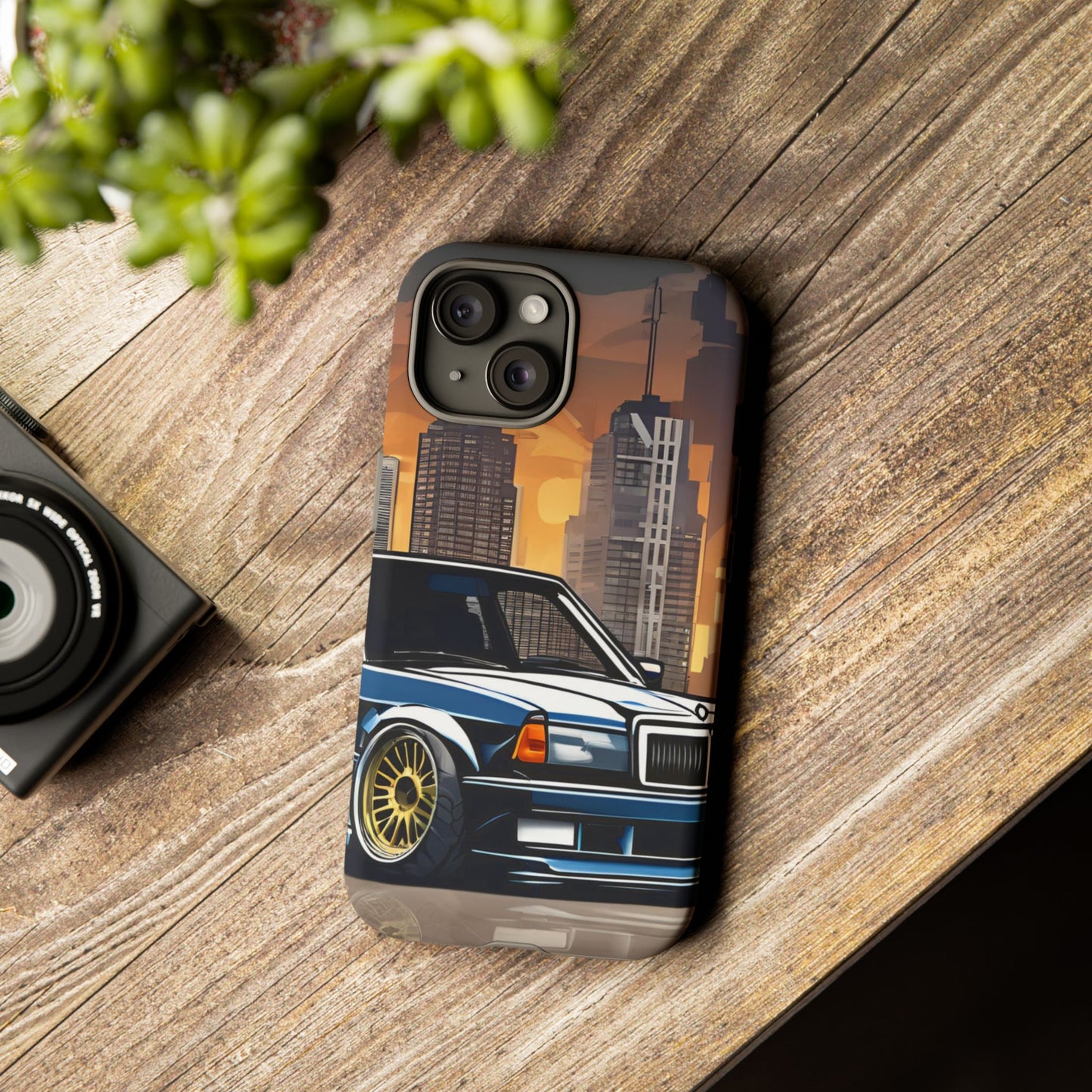 Mercedes Benz 190e Evo-Dual Layer Ultra Tough Phone Case iPhone 15 Matte Printify by The Night Shift Automotive Apparel