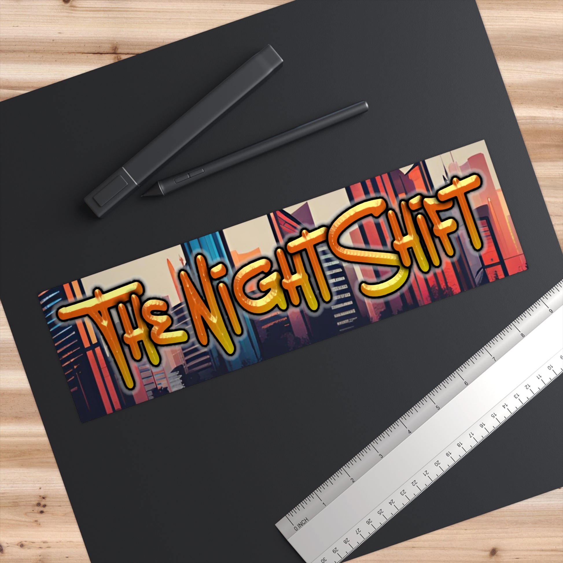 The Night Shift-Bumper Sticker 11" × 3" Rectangle White Printify by The Night Shift Automotive Apparel