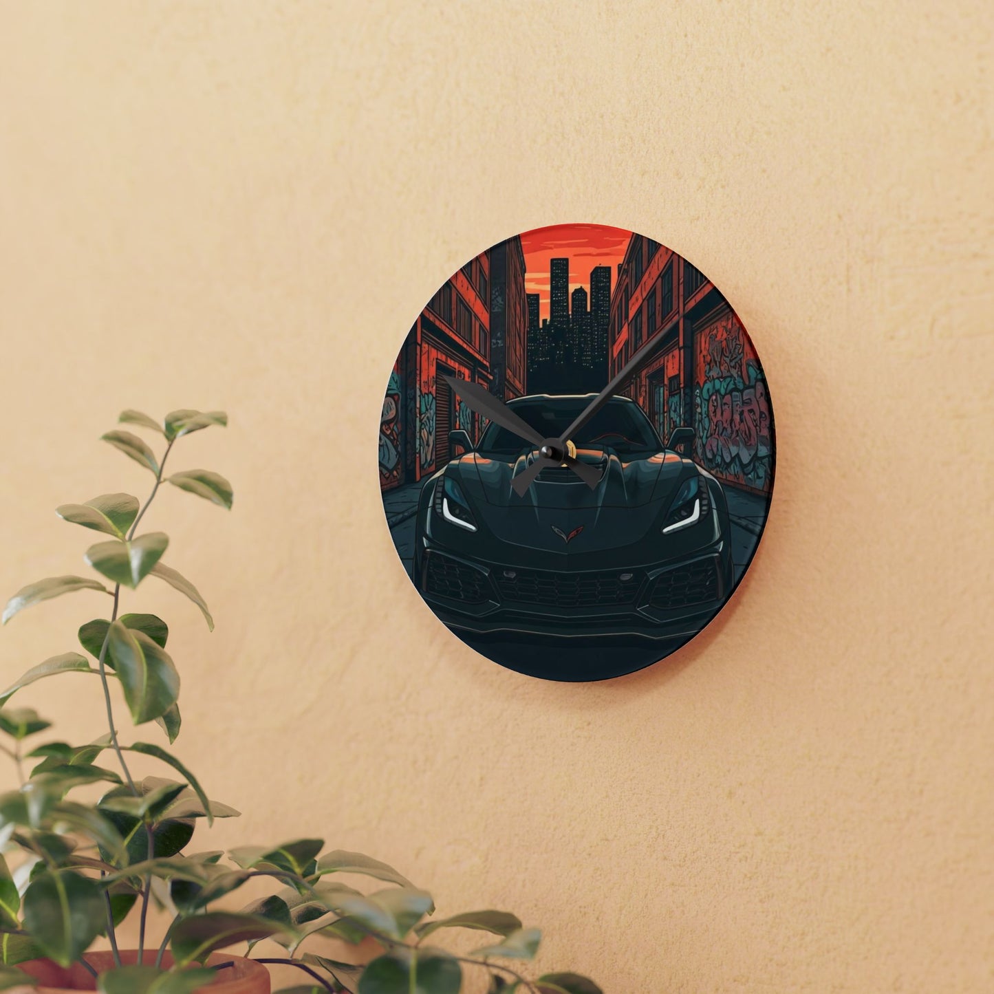 Chevy Corvette C7 Street Life-Acrylic Wall Clock