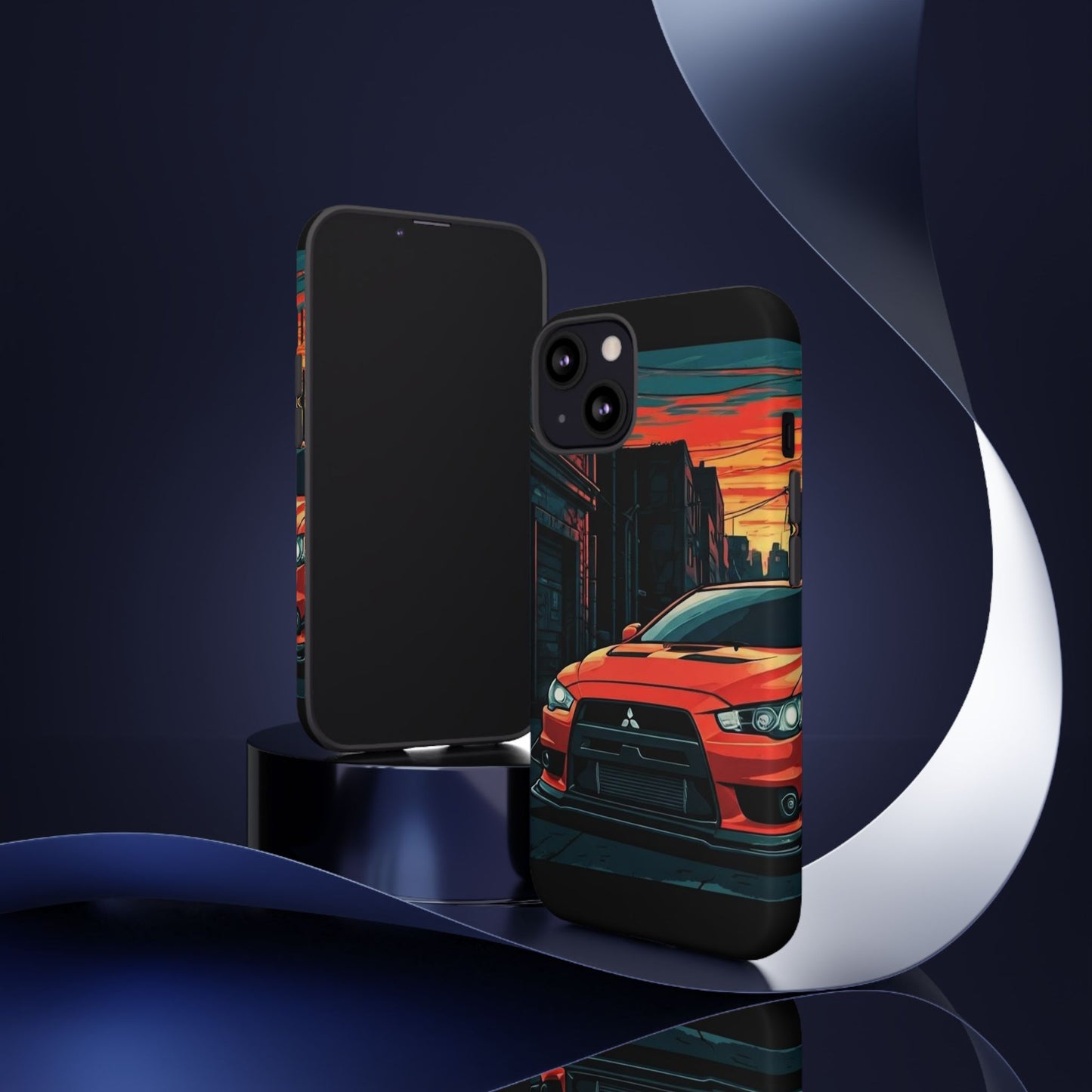 Mitsubishi Evo X Street Life-Dual Layer Ultra Tough Phone Case iPhone 13 Matte Printify by The Night Shift Automotive Apparel