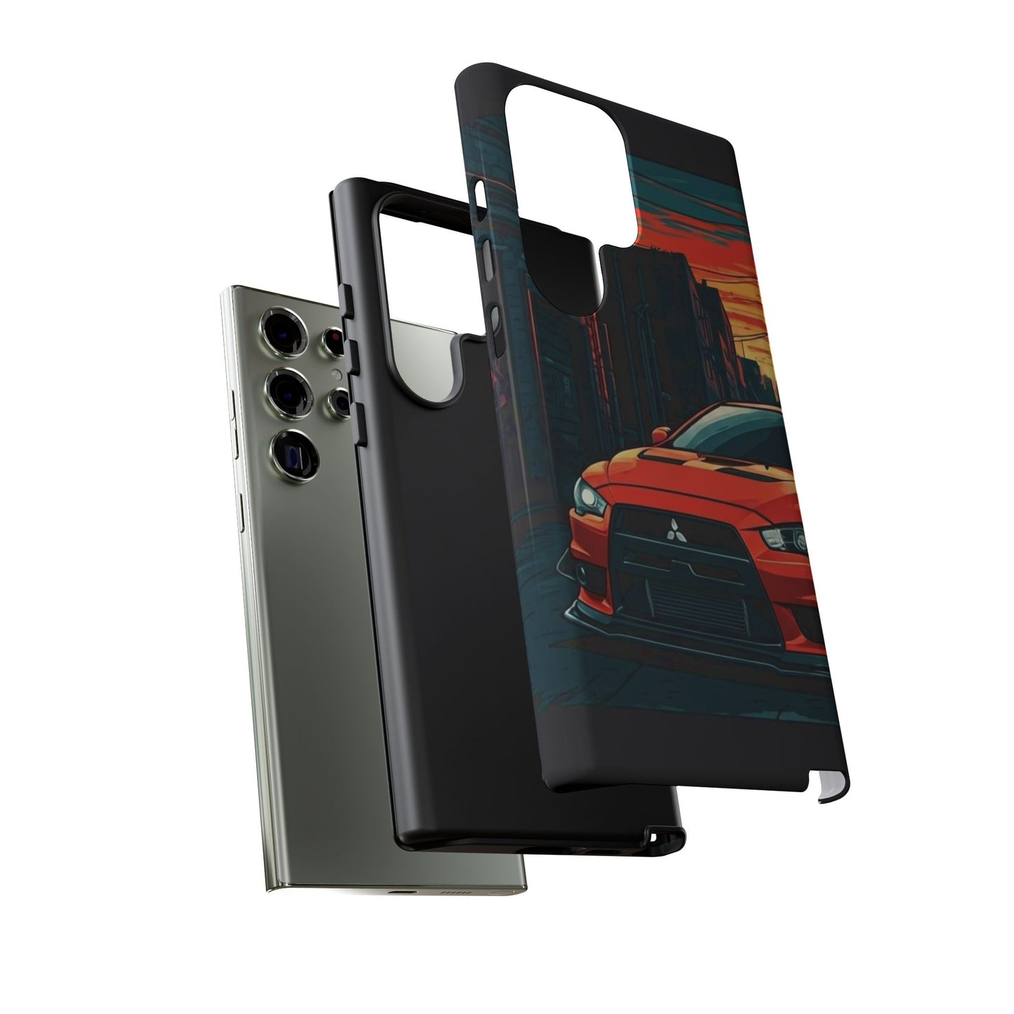 Mitsubishi Evo X Street Life-Dual Layer Ultra Tough Phone Case Printify by The Night Shift Automotive Apparel
