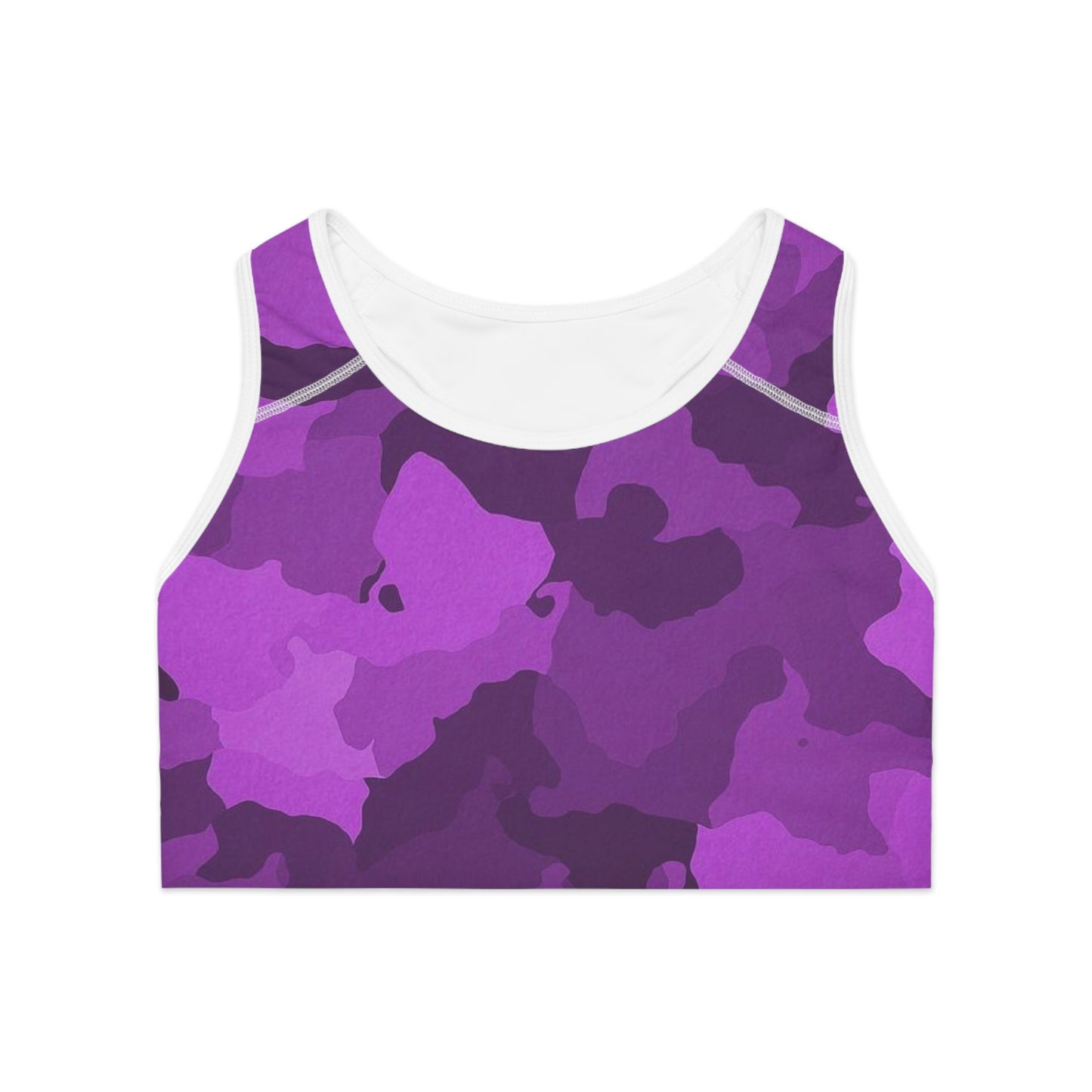 Women's Sports Bra White stitching Printify by The Night Shift Automotive Apparel