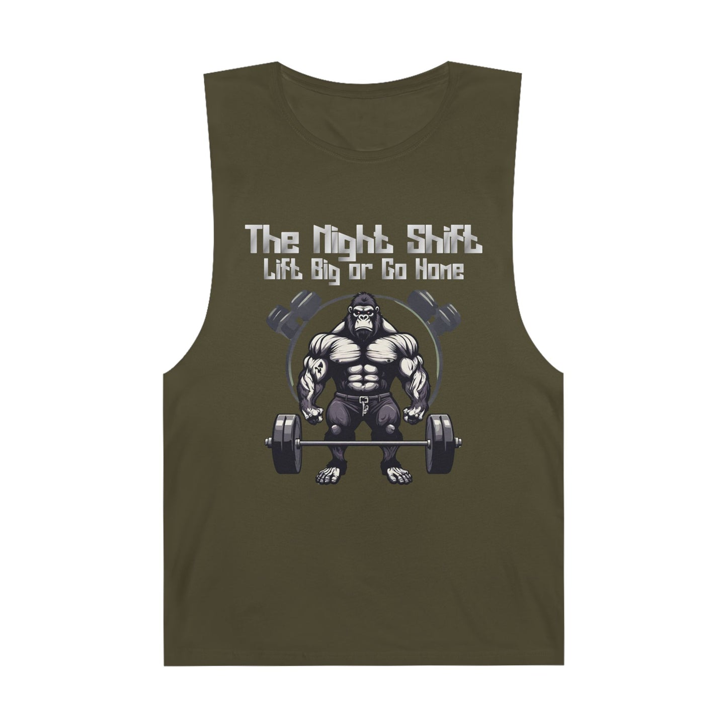 Lift Big or Go Home - Gorilla Body Builder - Premium Unisex Barnard Tank Top Printify by The Night Shift Automotive Apparel
