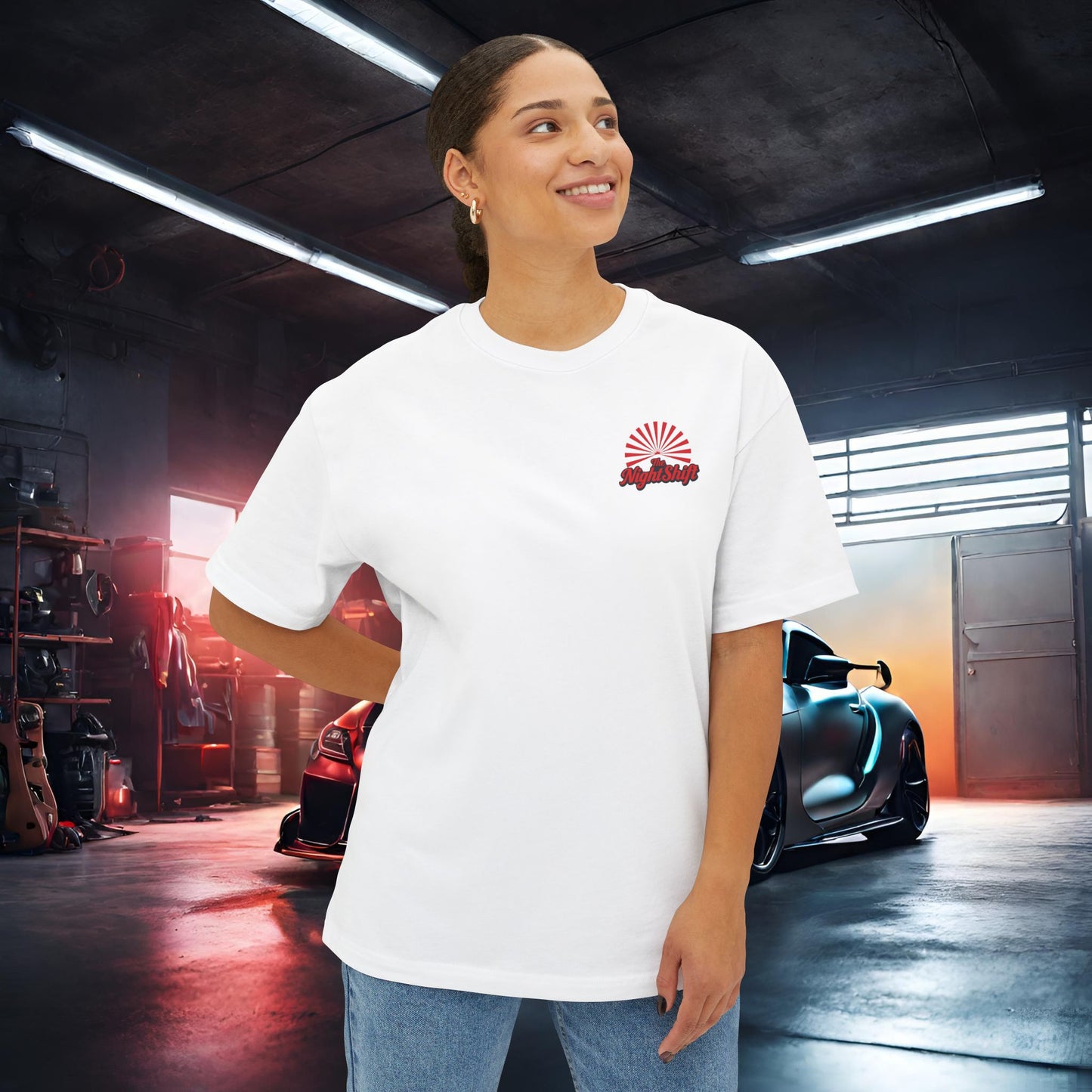 Good Vibes Panda-Premium, Ultra Soft Unisex Oversized Boxy Tee Printify by The Night Shift Automotive Apparel
