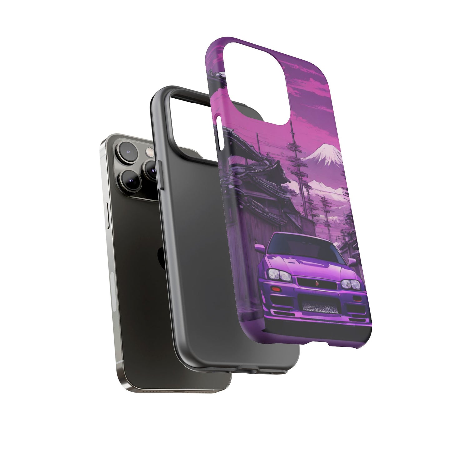 Nissan Skyline R34 Mt Fuji-Dual Layer Ultra Tough Phone Case Printify by The Night Shift Automotive Apparel