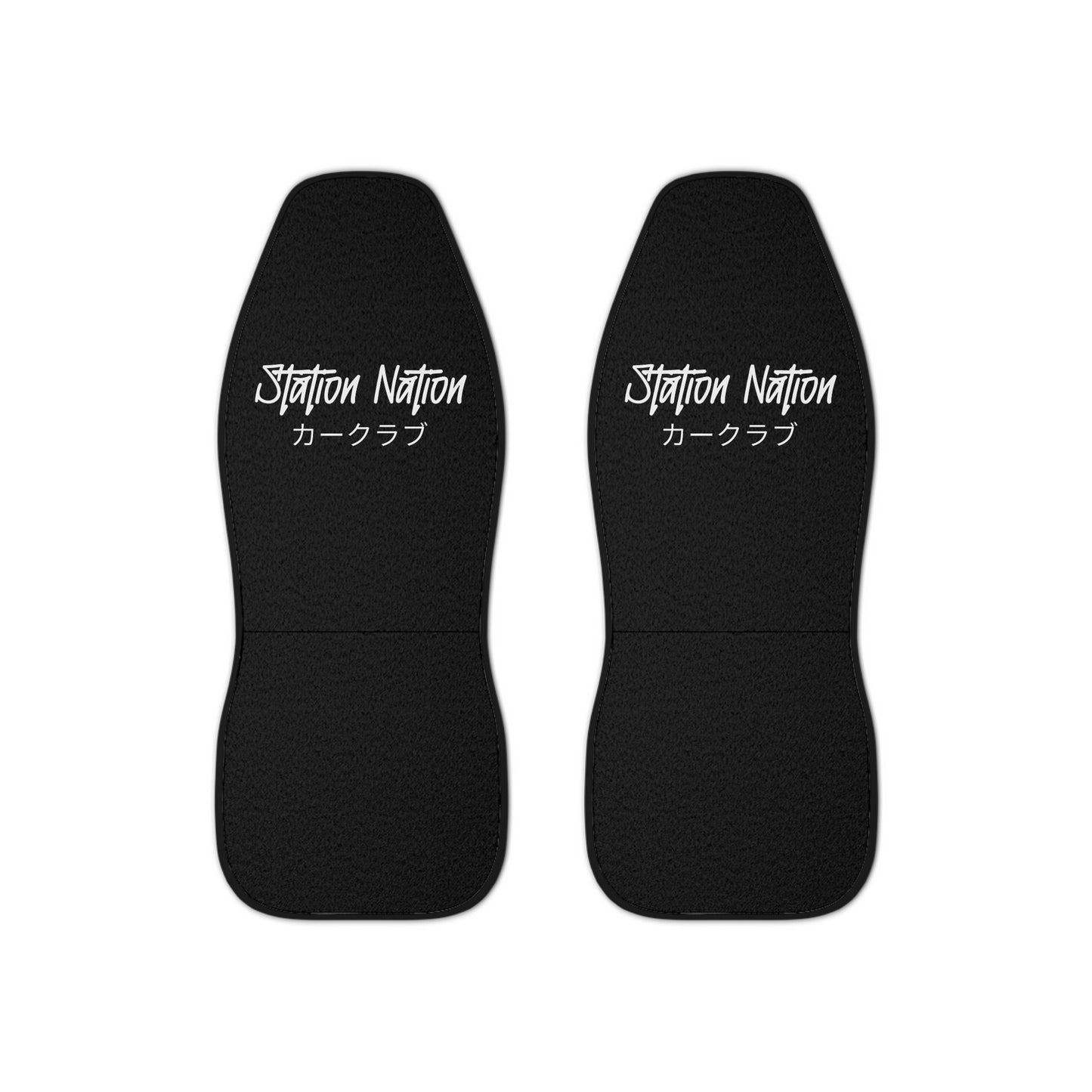 Station Nation Seat Covers 48.03" × 18.50" Black Printify by The Night Shift Automotive Apparel