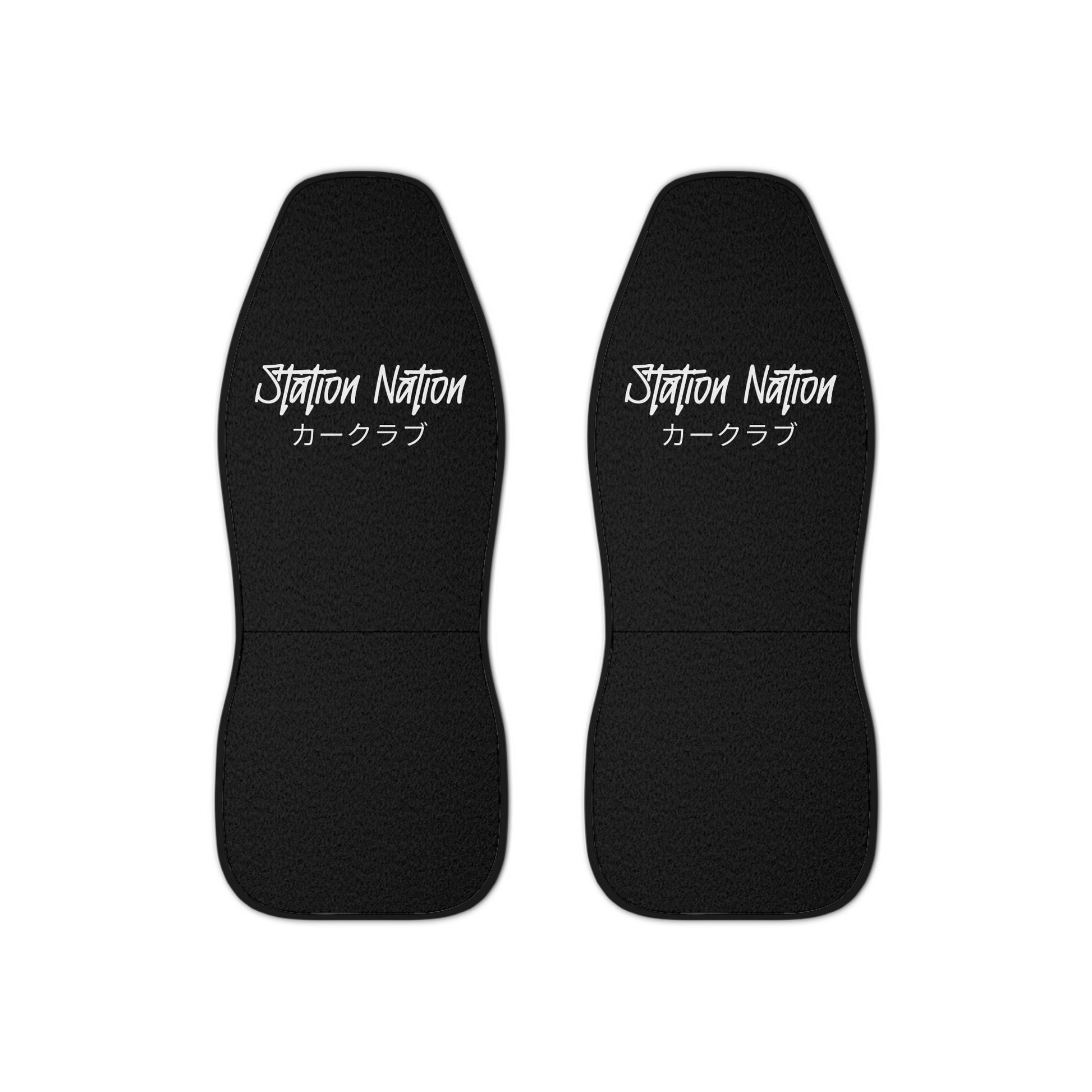 Station Nation Seat Covers 48.03" × 18.50" Black Printify by The Night Shift Automotive Apparel