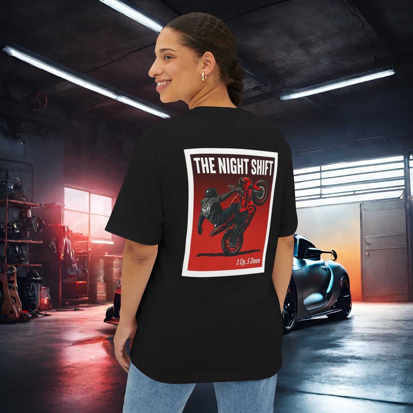 1 Up, 5 Down-Premium, Ultra Soft Unisex Oversized Boxy Tee