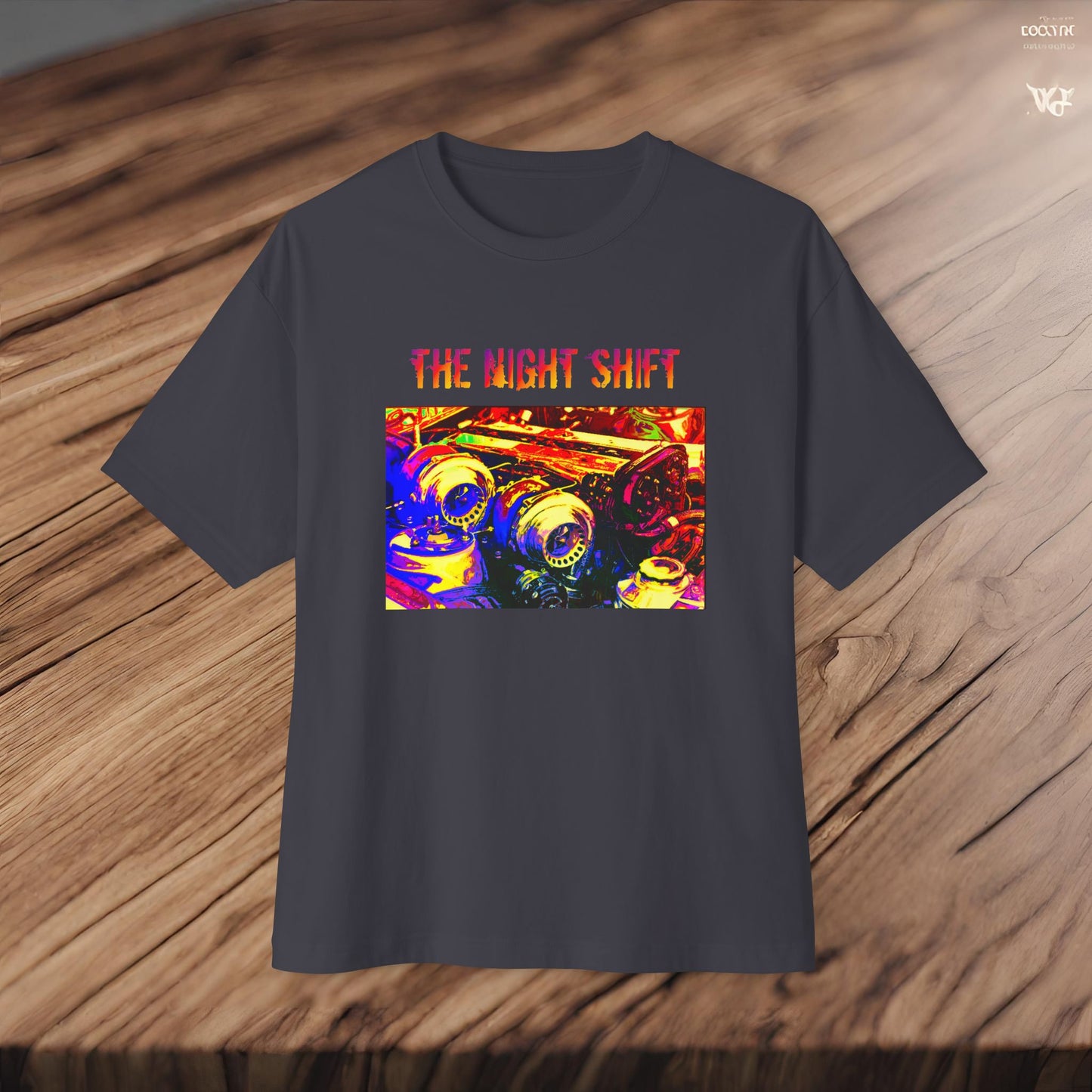 1JZ-GTE Twin Turbo Synthwave-Premium, Ultra Soft Unisex Oversized Boxy Tee Printify by The Night Shift Automotive Apparel