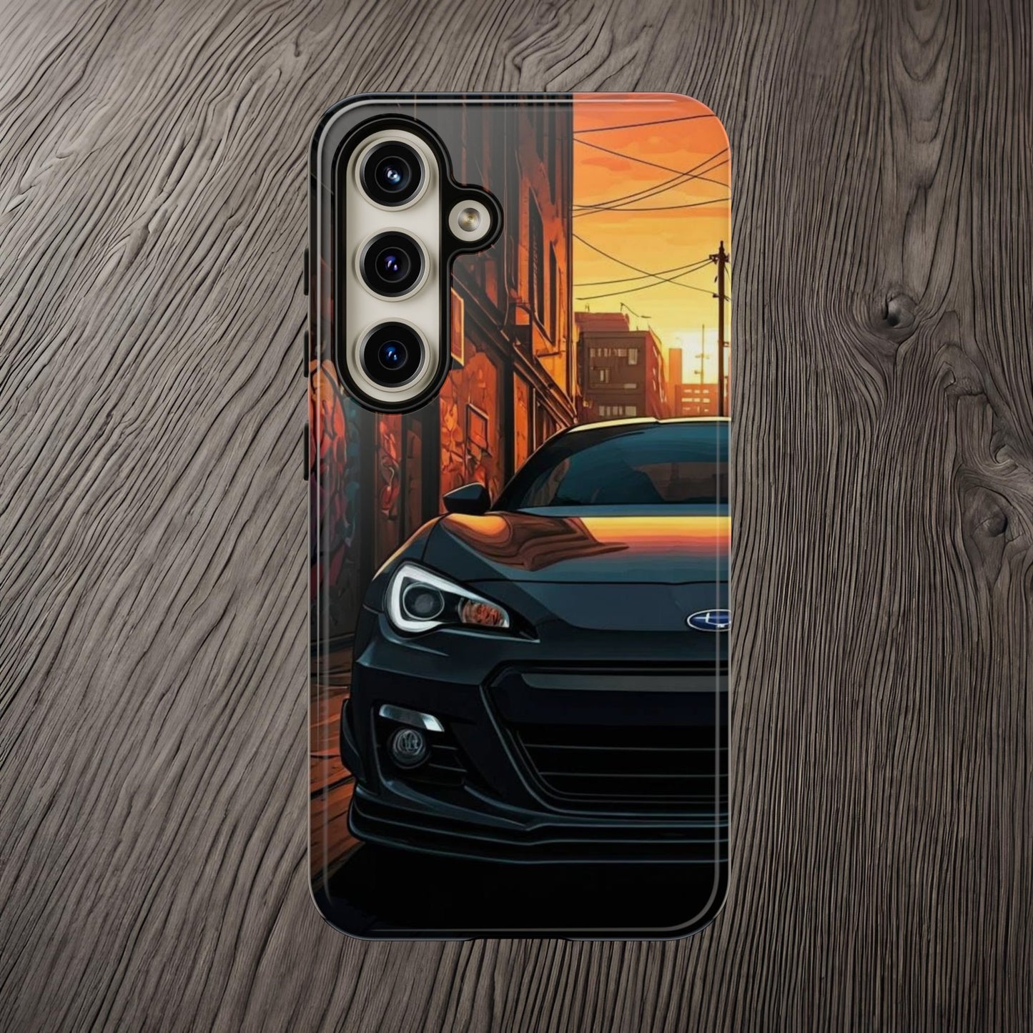 Subaru BRZ Street Life-Dual Layer Ultra Tough Phone Case Samsung Galaxy S24 Glossy Printify by The Night Shift Automotive Apparel
