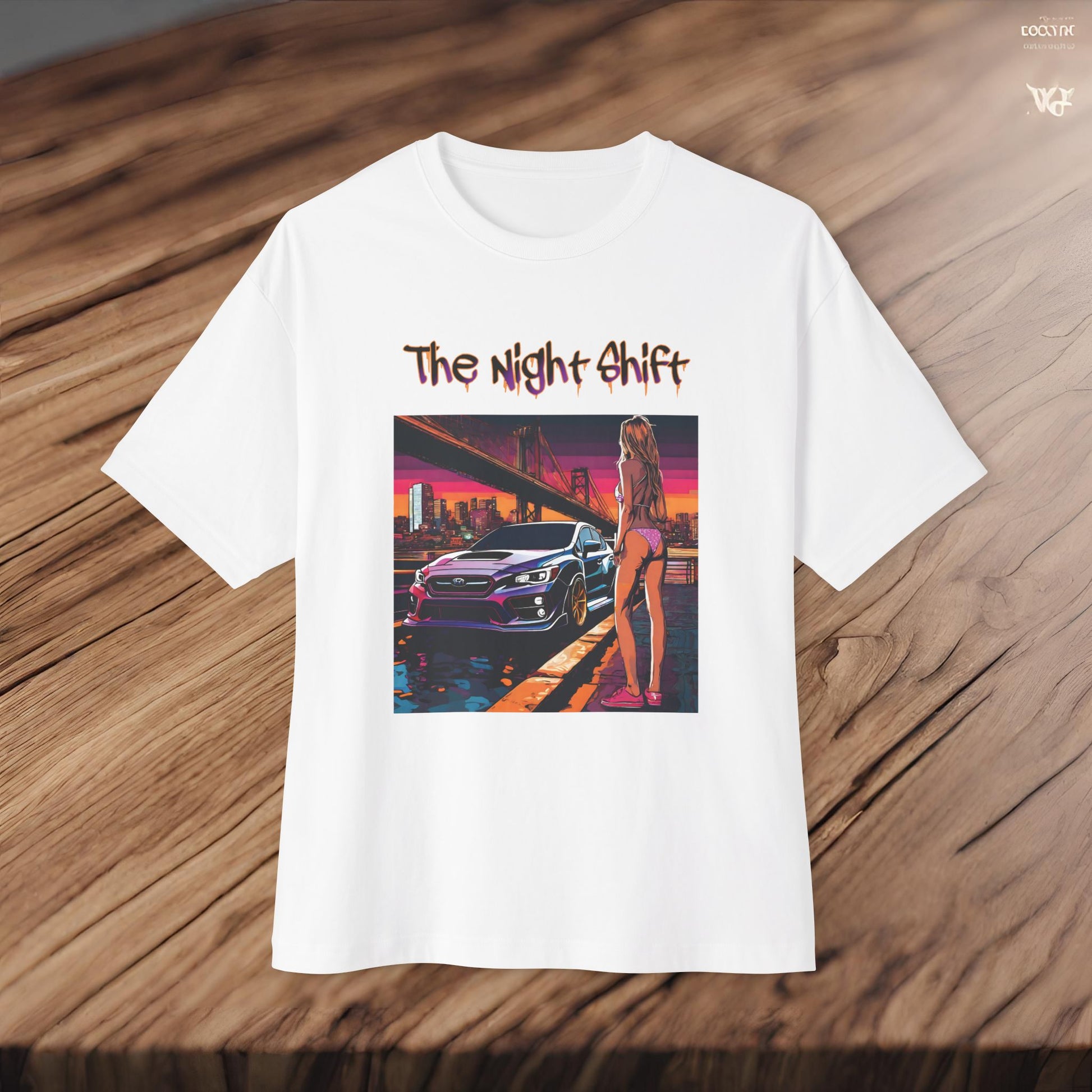 Subaru WRX/STI Beach Boulevard-Premium, Ultra Soft Unisex Oversized Boxy Tee Printify by The Night Shift Automotive Apparel