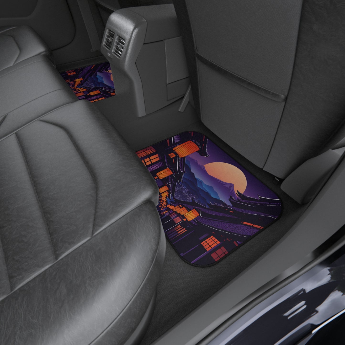 Lamplight Japanese Traditional Village-Premium, High Quality Car Floor Mats (Set of 4) Printify by The Night Shift Automotive Apparel