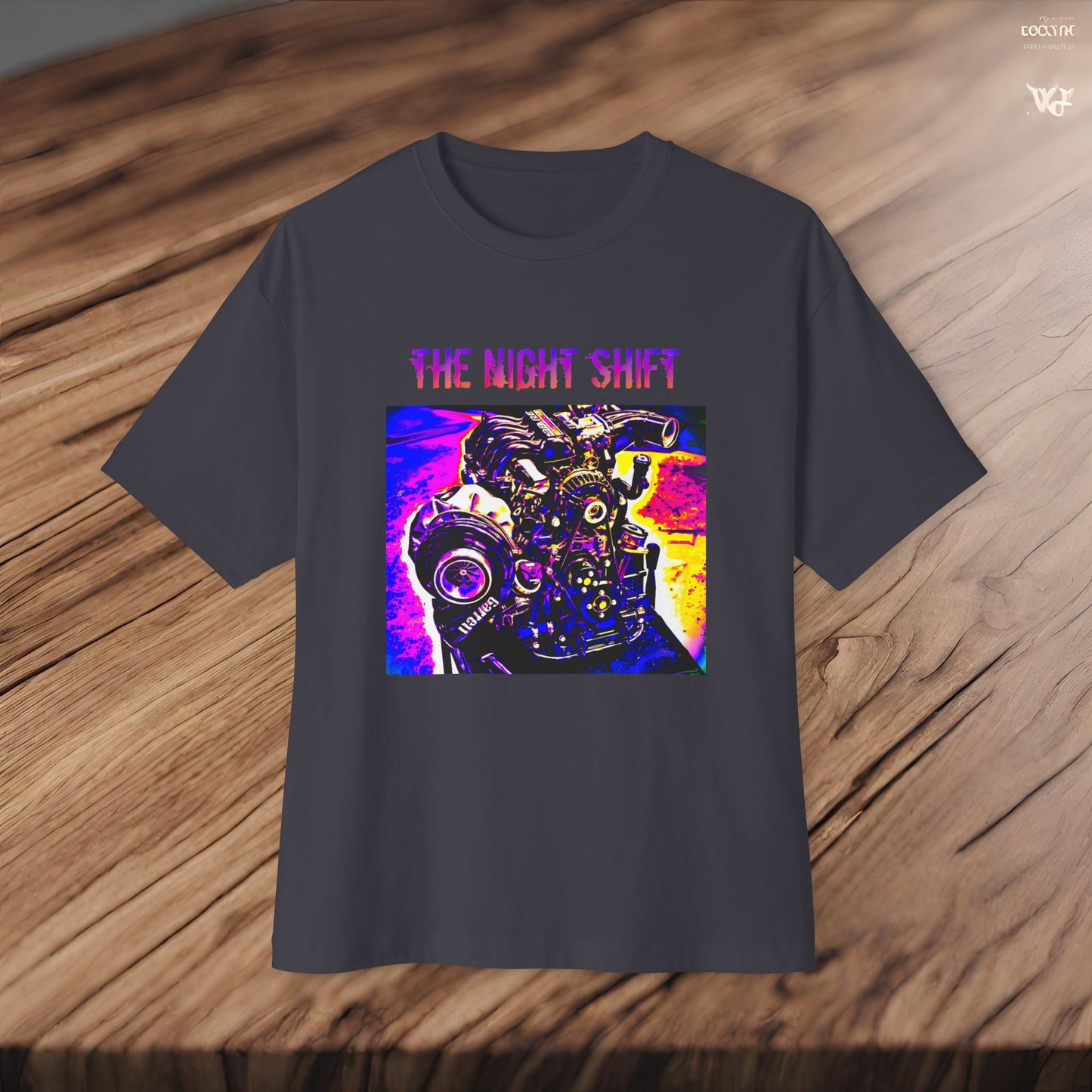 13B-REW Synthwave-Premium, Ultra Soft Unisex Oversized Boxy Tee Printify by The Night Shift Automotive Apparel