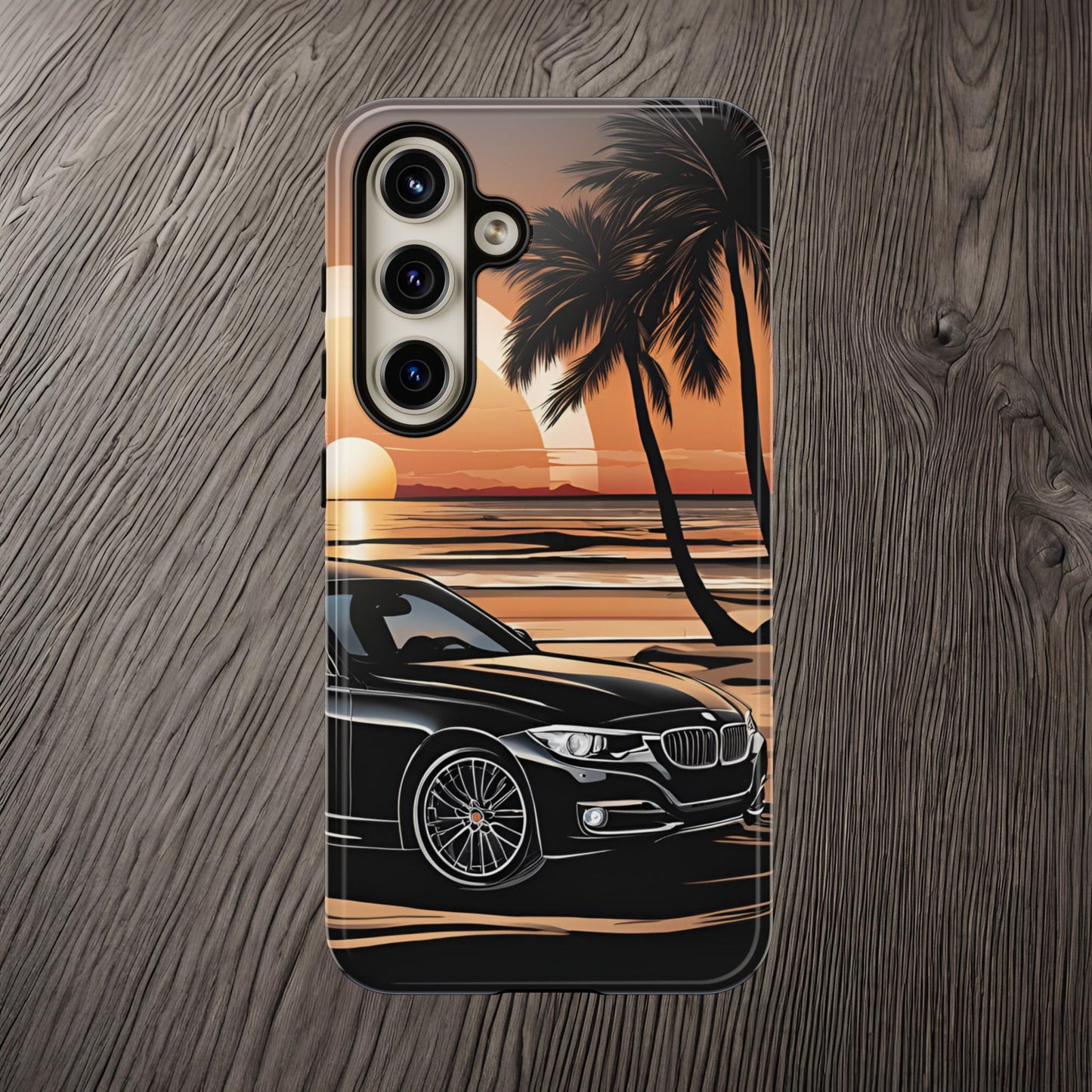 BMW Sunset On The Beach-Dual Layer Ultra Tough Phone Case Samsung Galaxy S24 Glossy Printify by The Night Shift Automotive Apparel