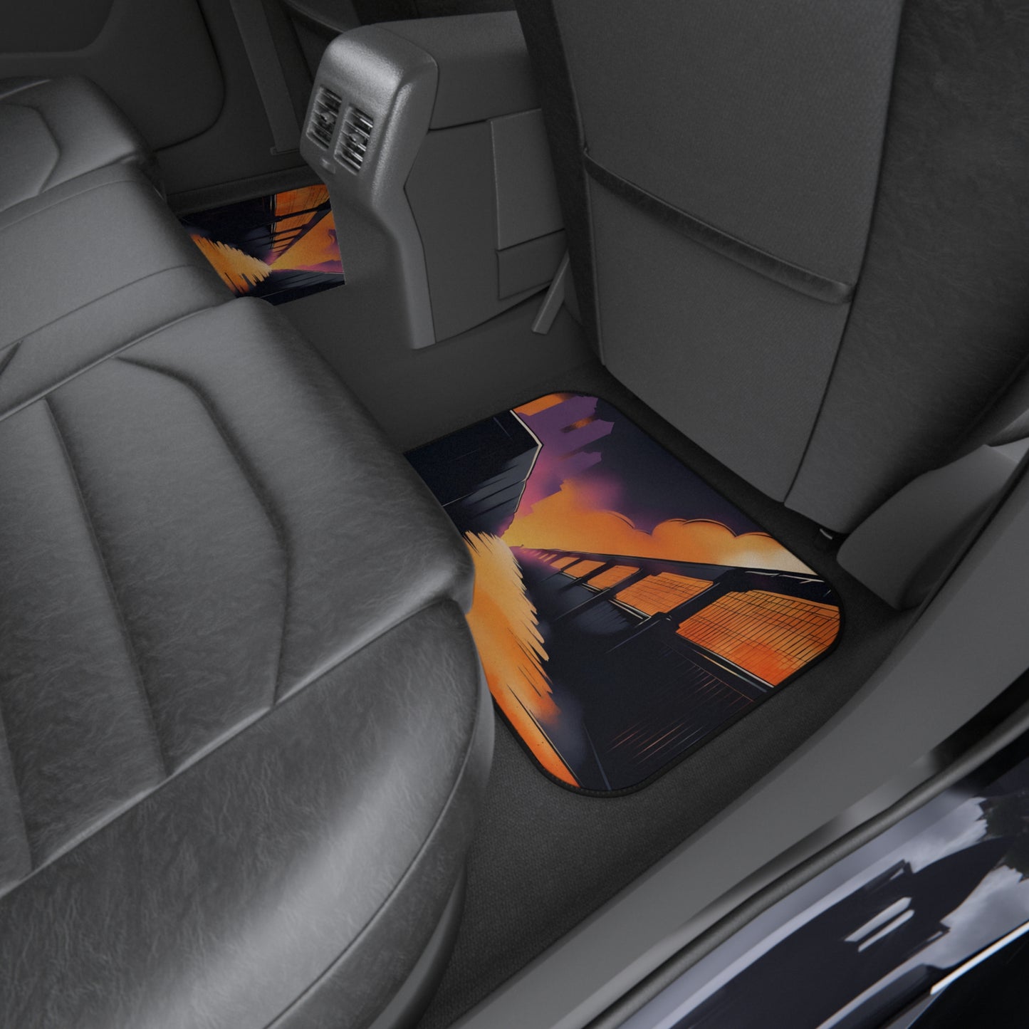 Street Life-Premium, High Quality Car Floor Mats (Set of 4) Printify by The Night Shift Automotive Apparel