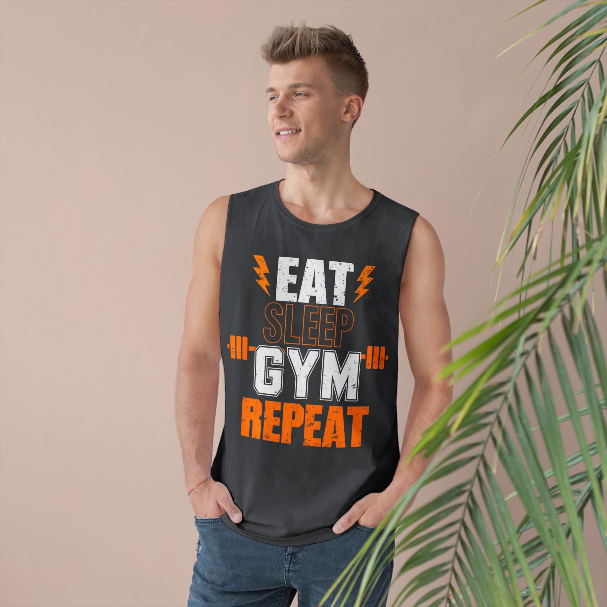 Eat, Sleep, Gym, Repeat - Premium Unisex Barnard Tank Top Printify by The Night Shift Automotive Apparel
