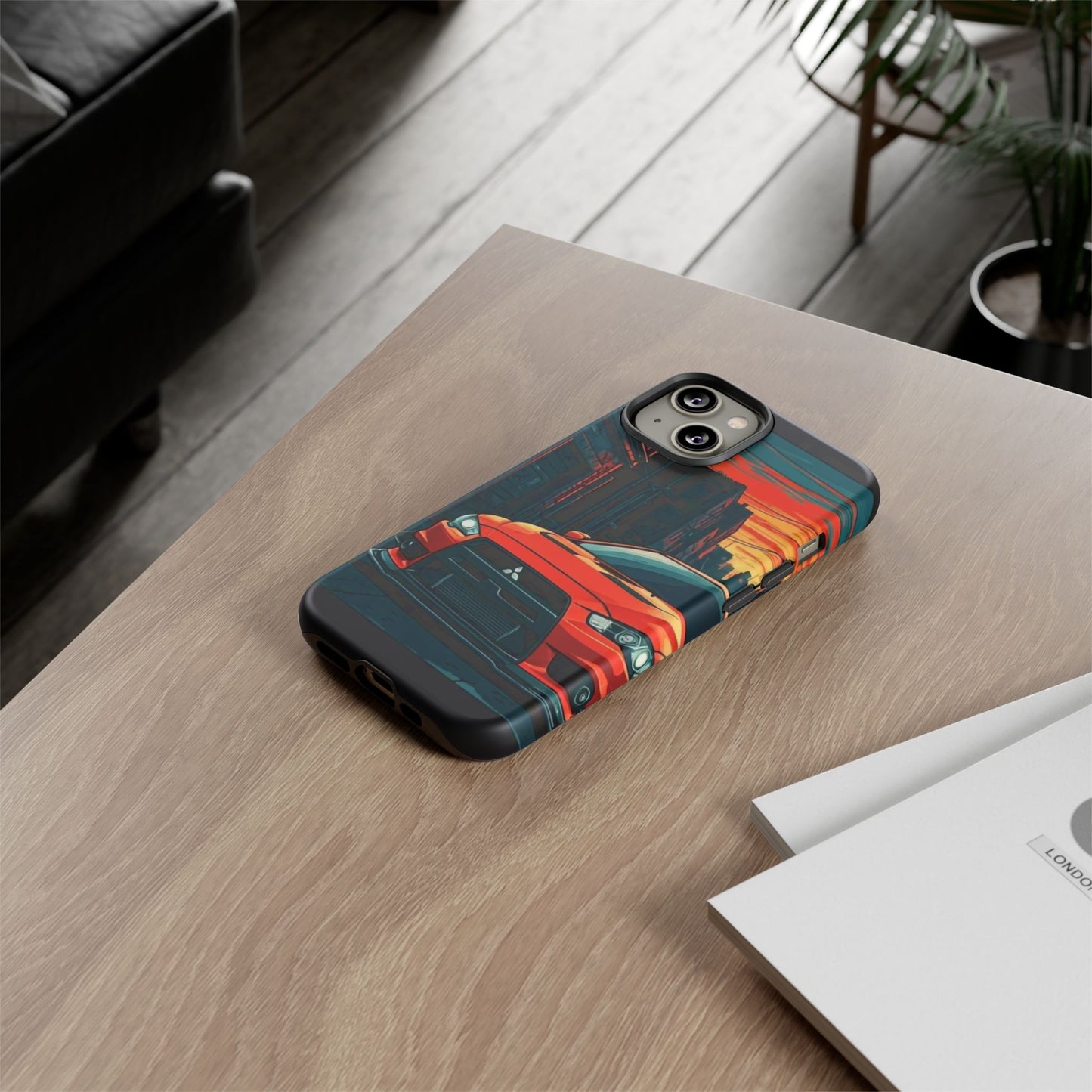 Mitsubishi Evo X Street Life-Dual Layer Ultra Tough Phone Case iPhone 14 Matte Printify by The Night Shift Automotive Apparel