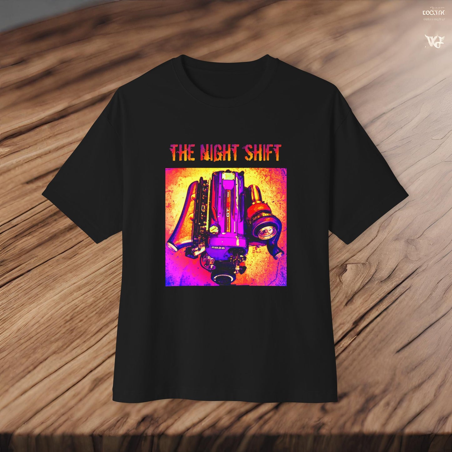 RB26DETT Synthwave-Premium, Ultra Soft Unisex Oversized Boxy Tee Printify by The Night Shift Automotive Apparel