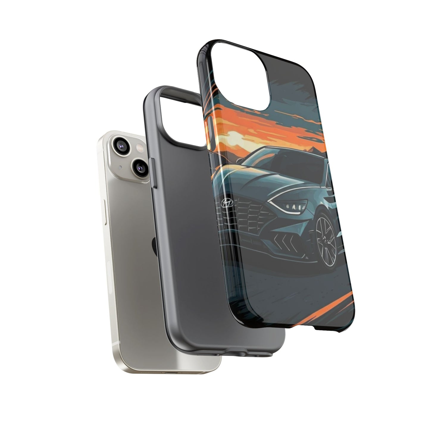 Hyundai Sonata-Sunset Drive-Dual Layer Ultra Tough Phone Case Printify by The Night Shift Automotive Apparel