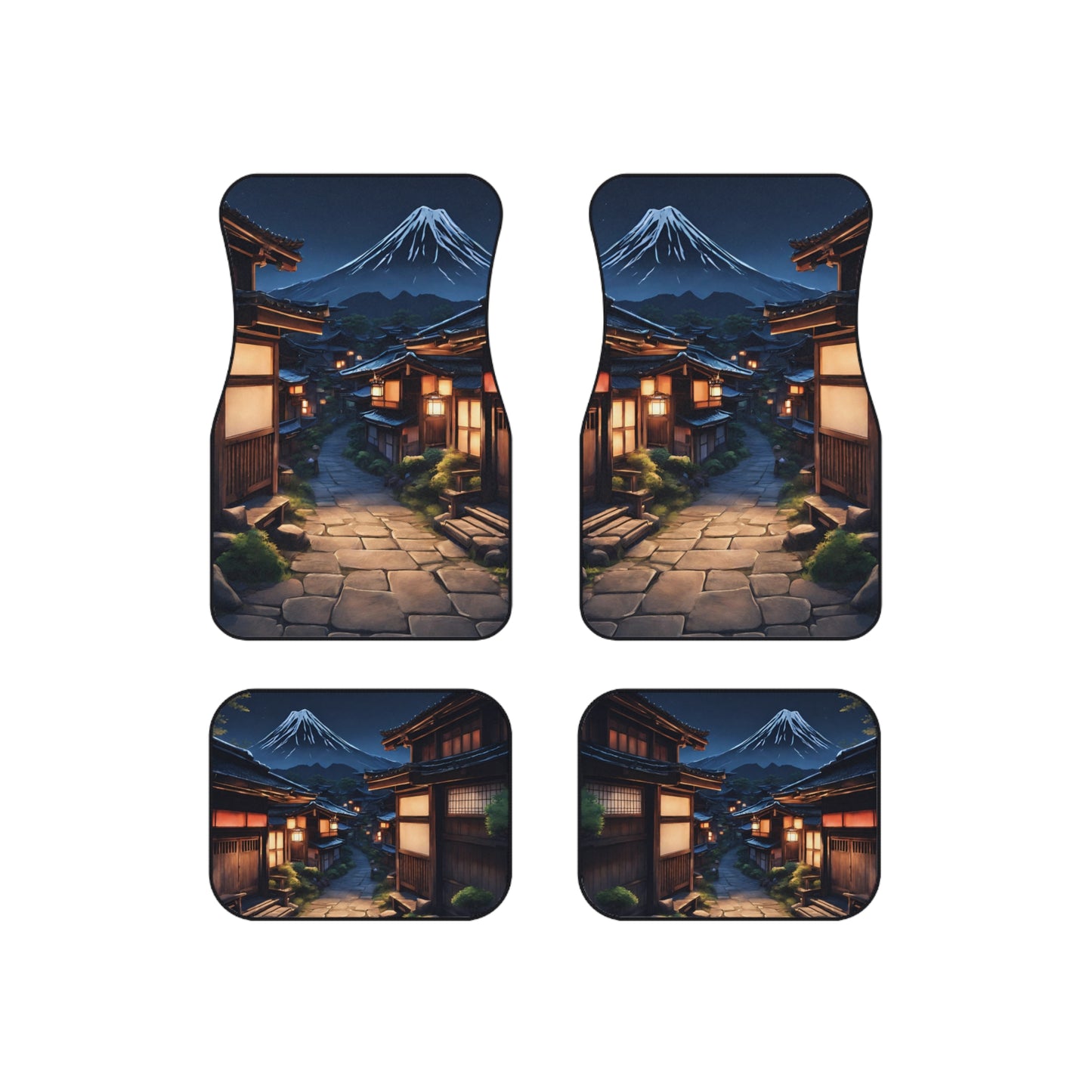 Traditional Japanese Village Countryside-Premium, High Quality Car Floor Mats (Set of 4) Printify by The Night Shift Automotive Apparel